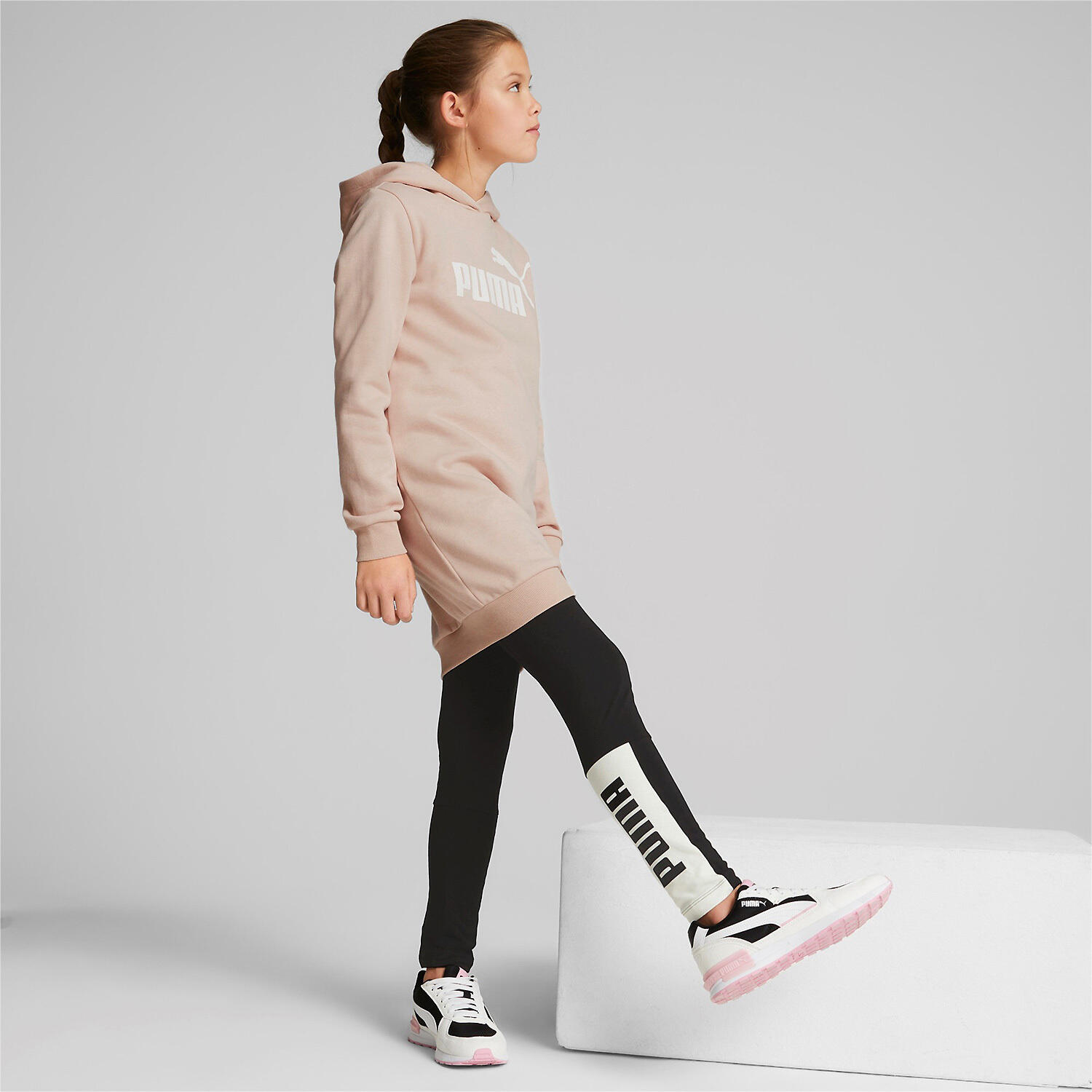 Kinder Kleid ESSENTIALS LOGO HOODED DRESS FL 4/7