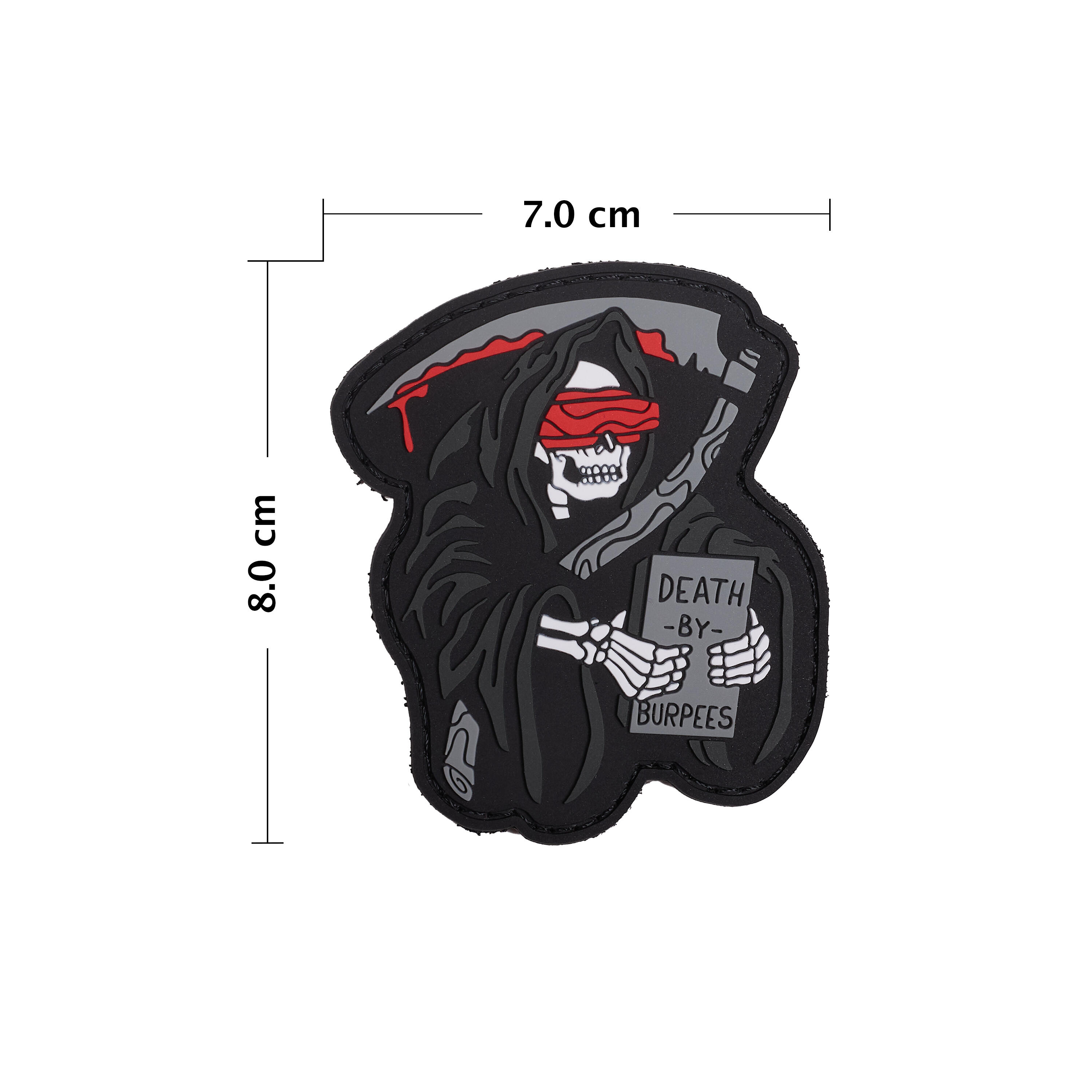 Patch Elitex Opleiding Death by burpees Pvc Klittenband voor rugzakken 3/4