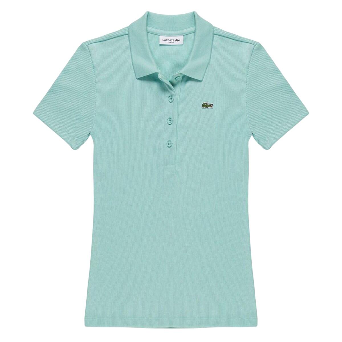 LACOSTE Womens/Ladies L.12.D Ribbed Slim Polo Shirt (Mint)