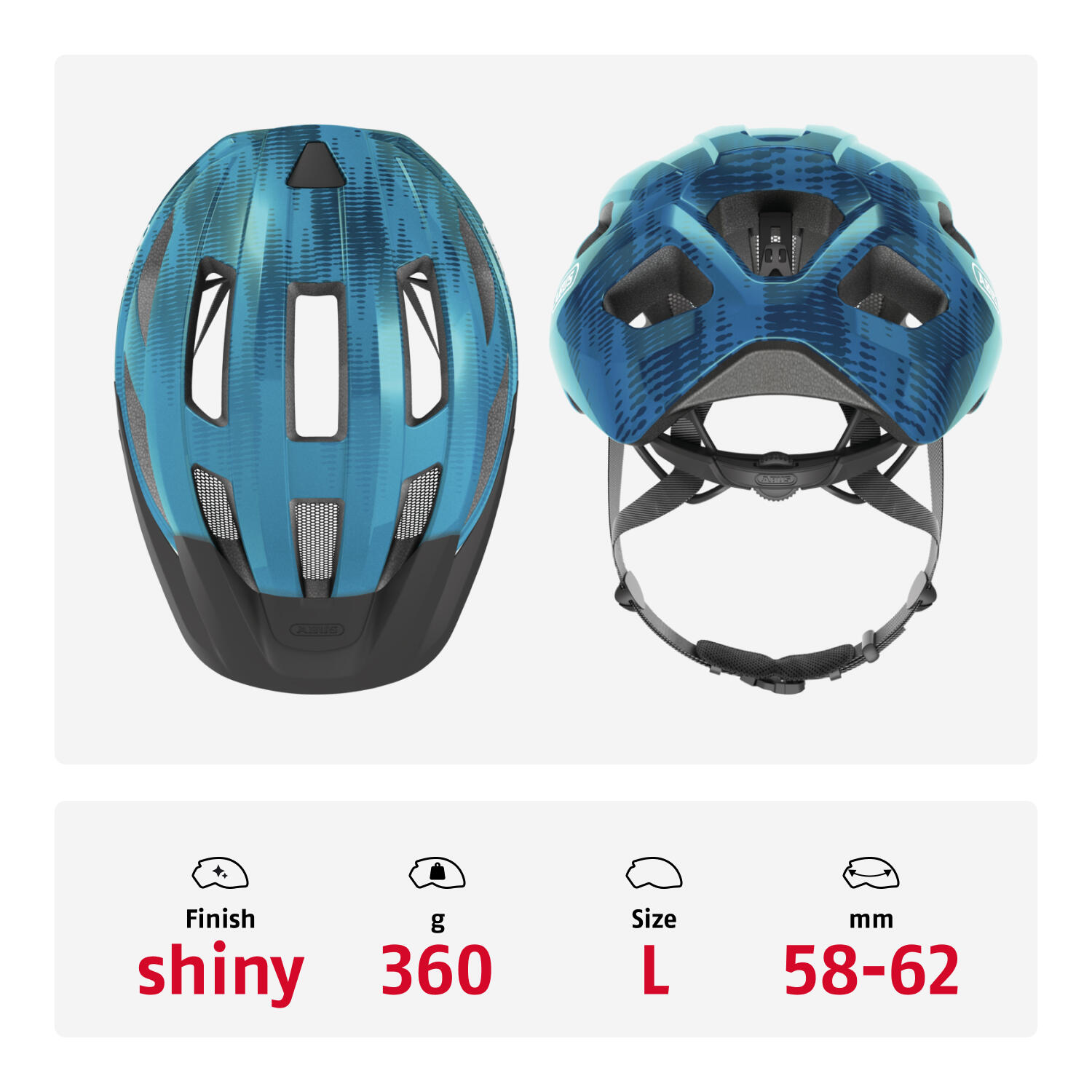 Abus MacatGoud Helmet Blue L 58-62CM for Cyclists | Decathlon