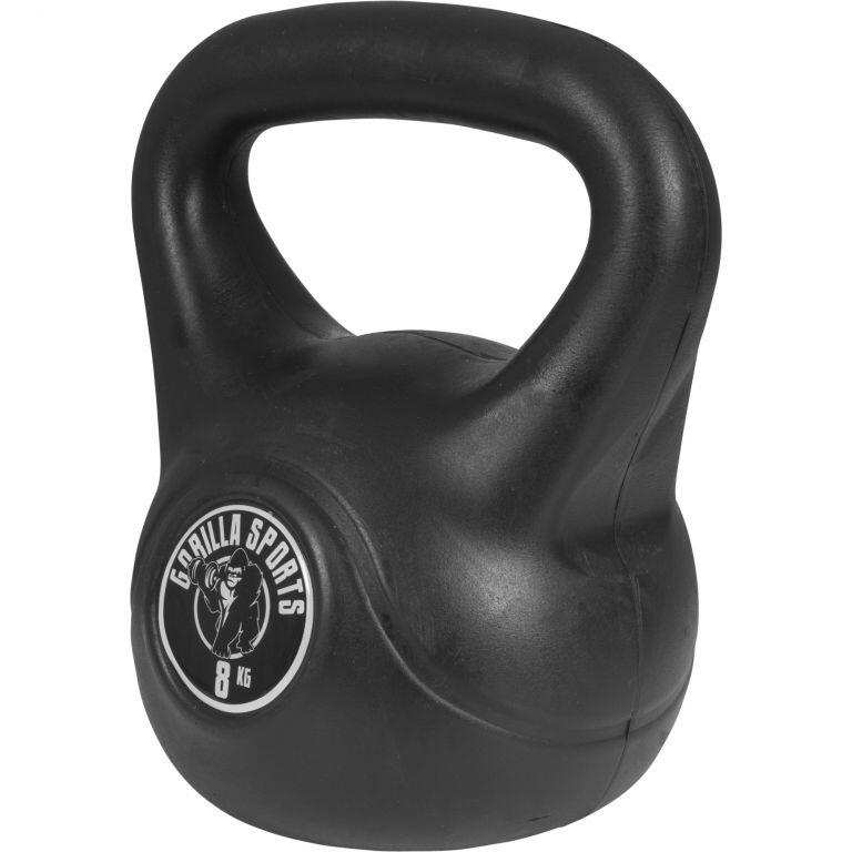 Kettlebell Gorilla Sports Negro Revesitmento Plástico 5/7