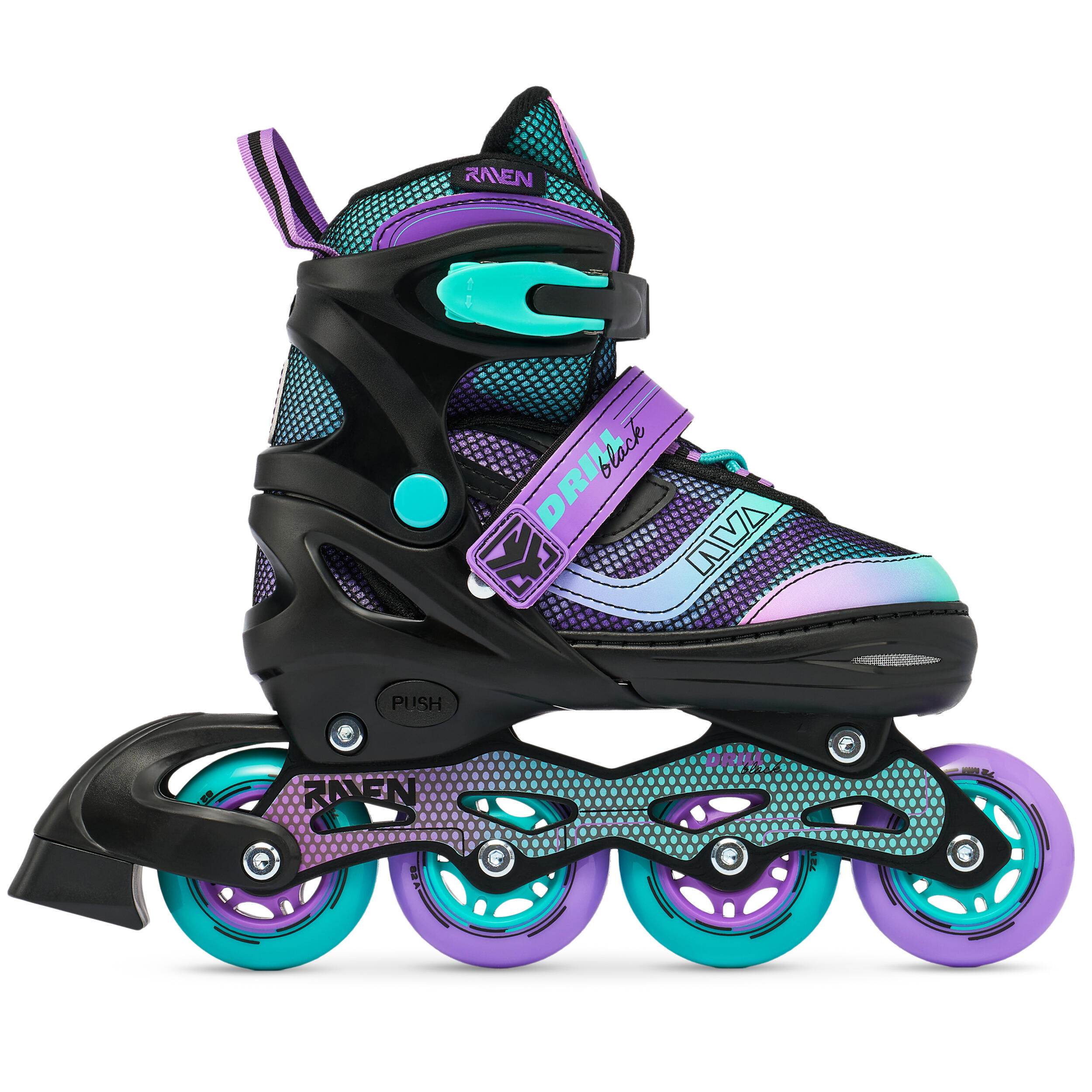 Raven Drill Patins de hóquei de rodas ajustáveis 2 em 1 4/6