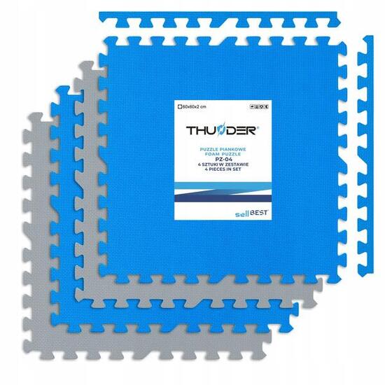 Tappetino puzzle per attrezzi ginnici Thunder 4 pezzi 2 cm protezione 60x60 cm