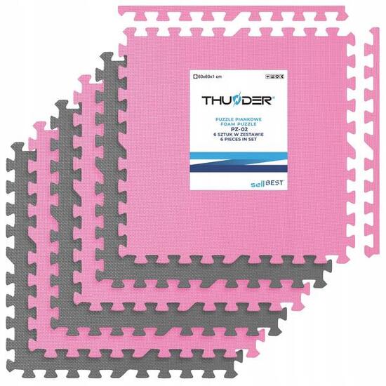 Tappetino puzzle per attrezzi ginnici Thunder 6 pz. 1 cm protezione 60x60 cm