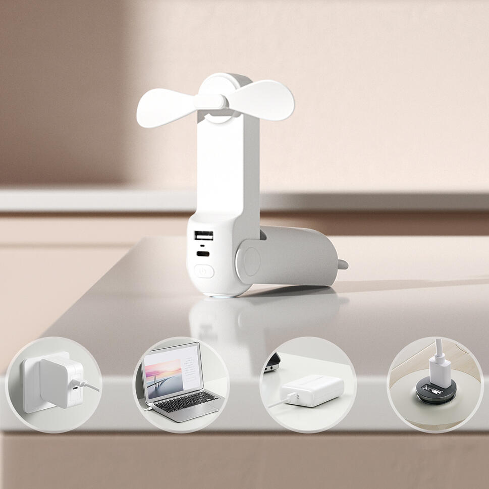 Mini wentylator Jisulife Fan Life8 z USB powerbank 2000mAh latarka