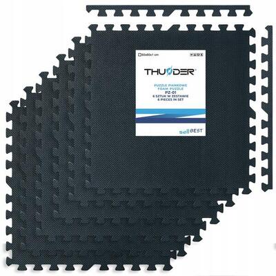 Tappetino puzzle per attrezzi ginnici Thunder 6 pz. 1 cm protezione 60x60 cm