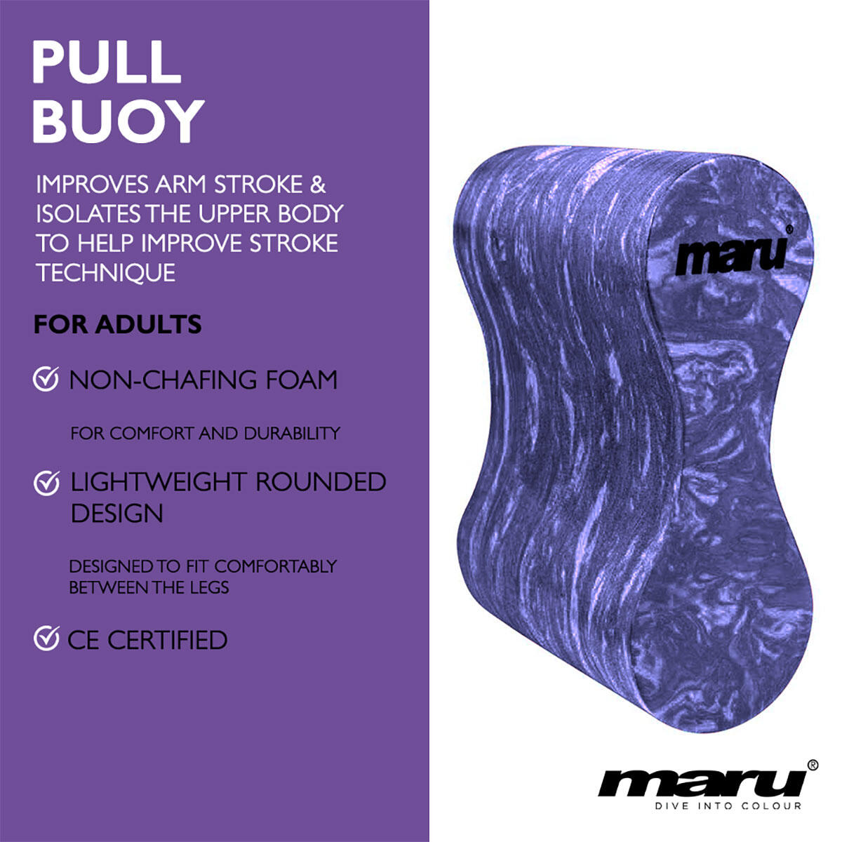 Maru Swirl Pull Buoy - Fioletowy 3/3