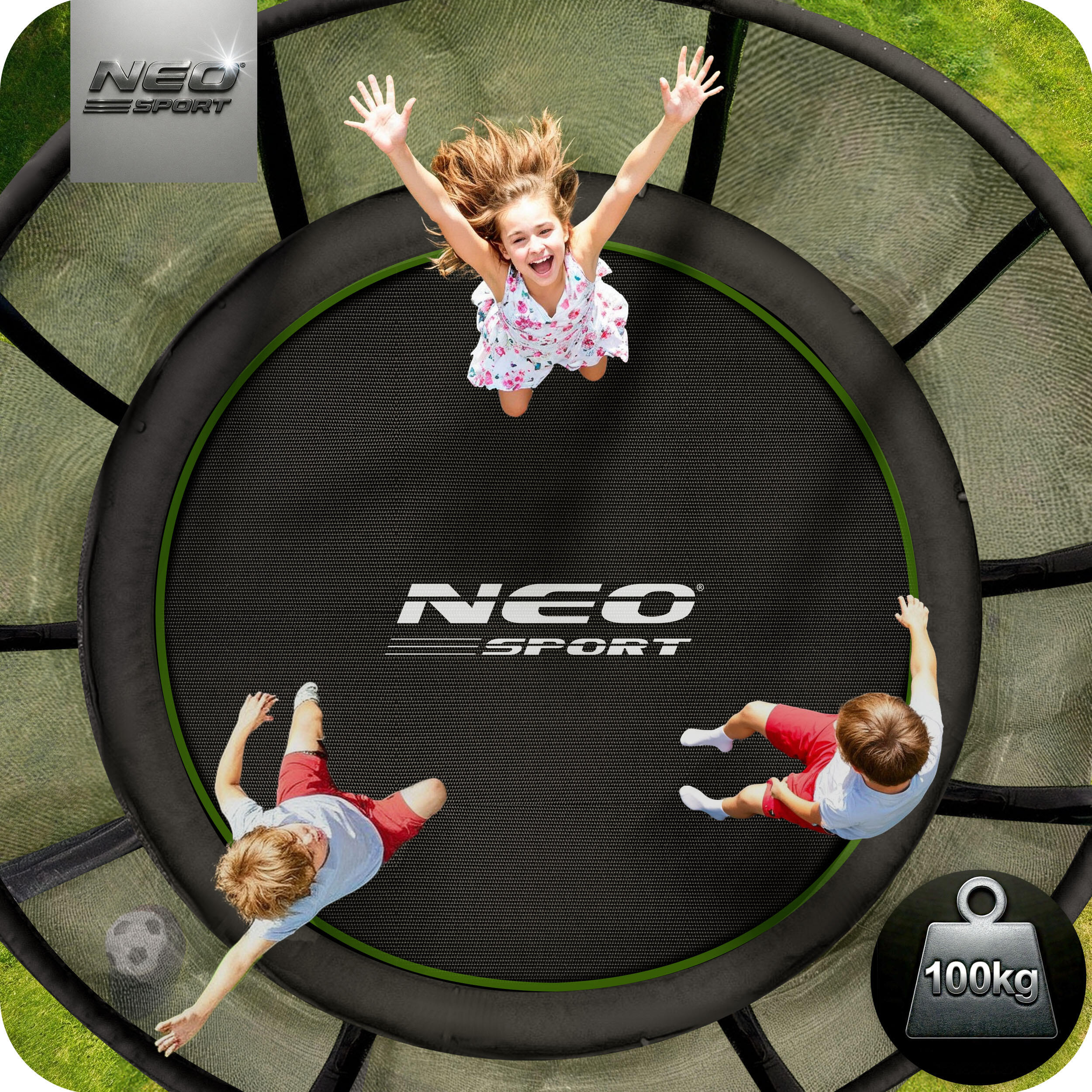 Trampolina ogrodowa z siatką zewnętrzną Neo-Sport 252cm 8ft 3/7