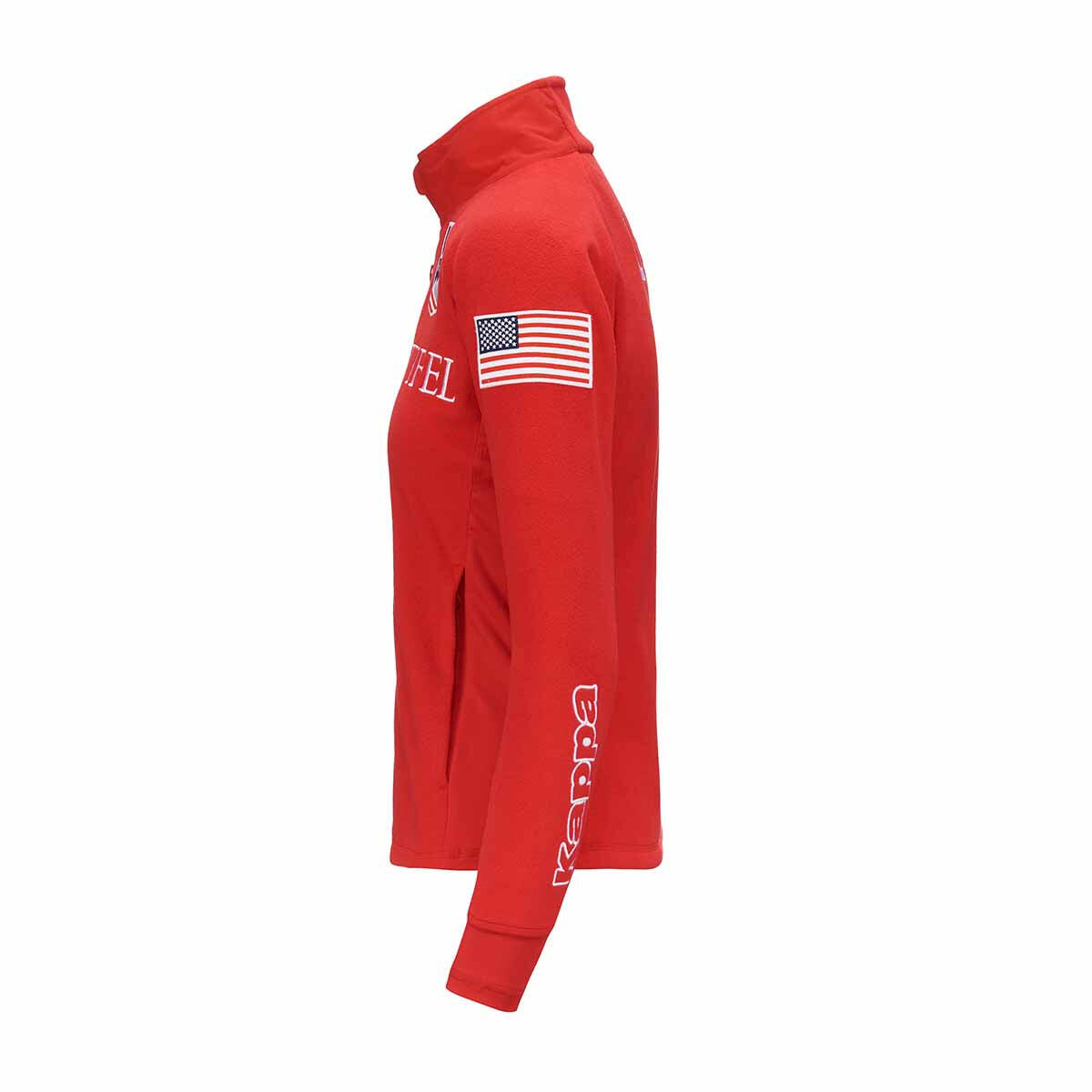 Felpa con zip da donna in poliestere rosso da sci 2/6