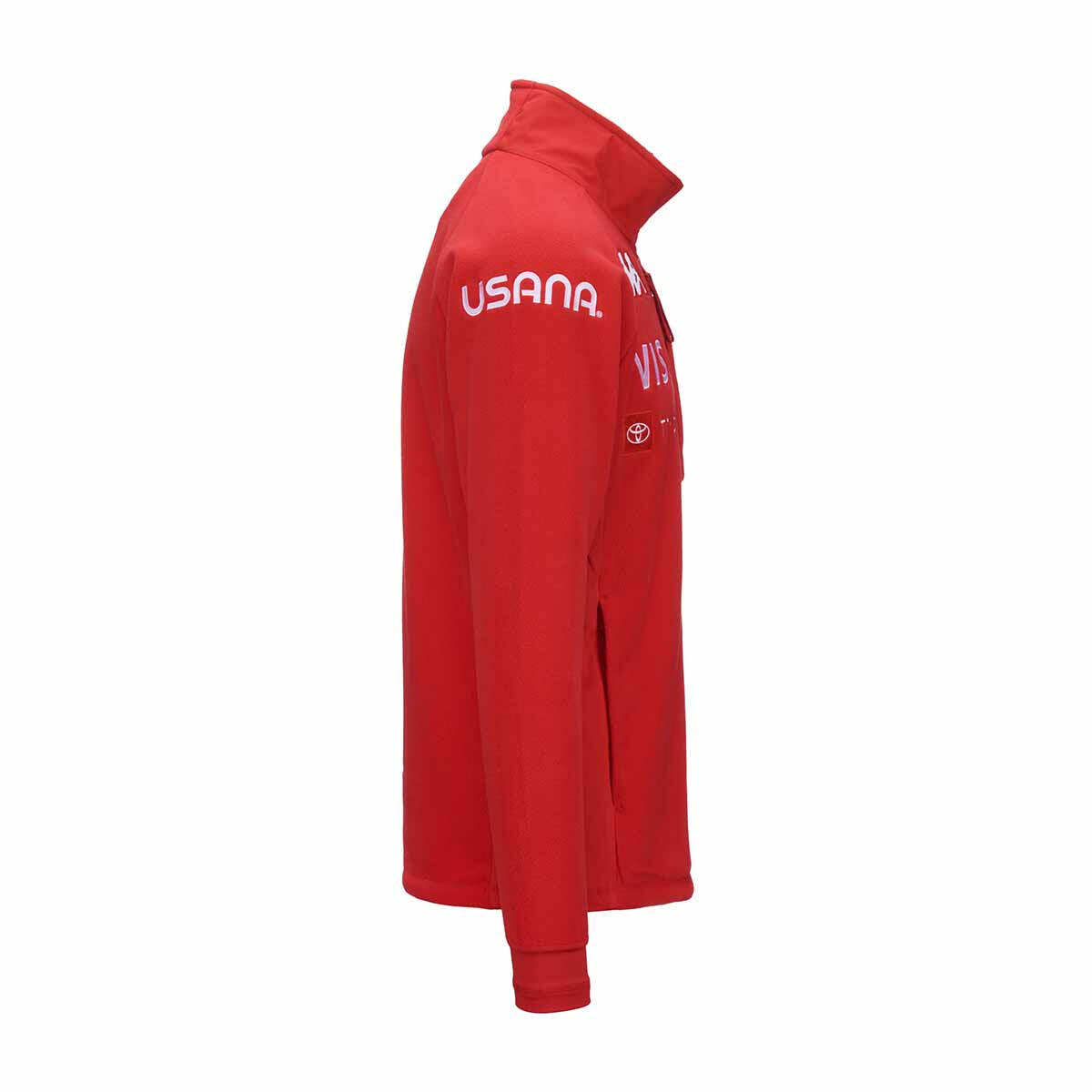 Felpa con zip da uomo in poliestere rosso da sci 5/6