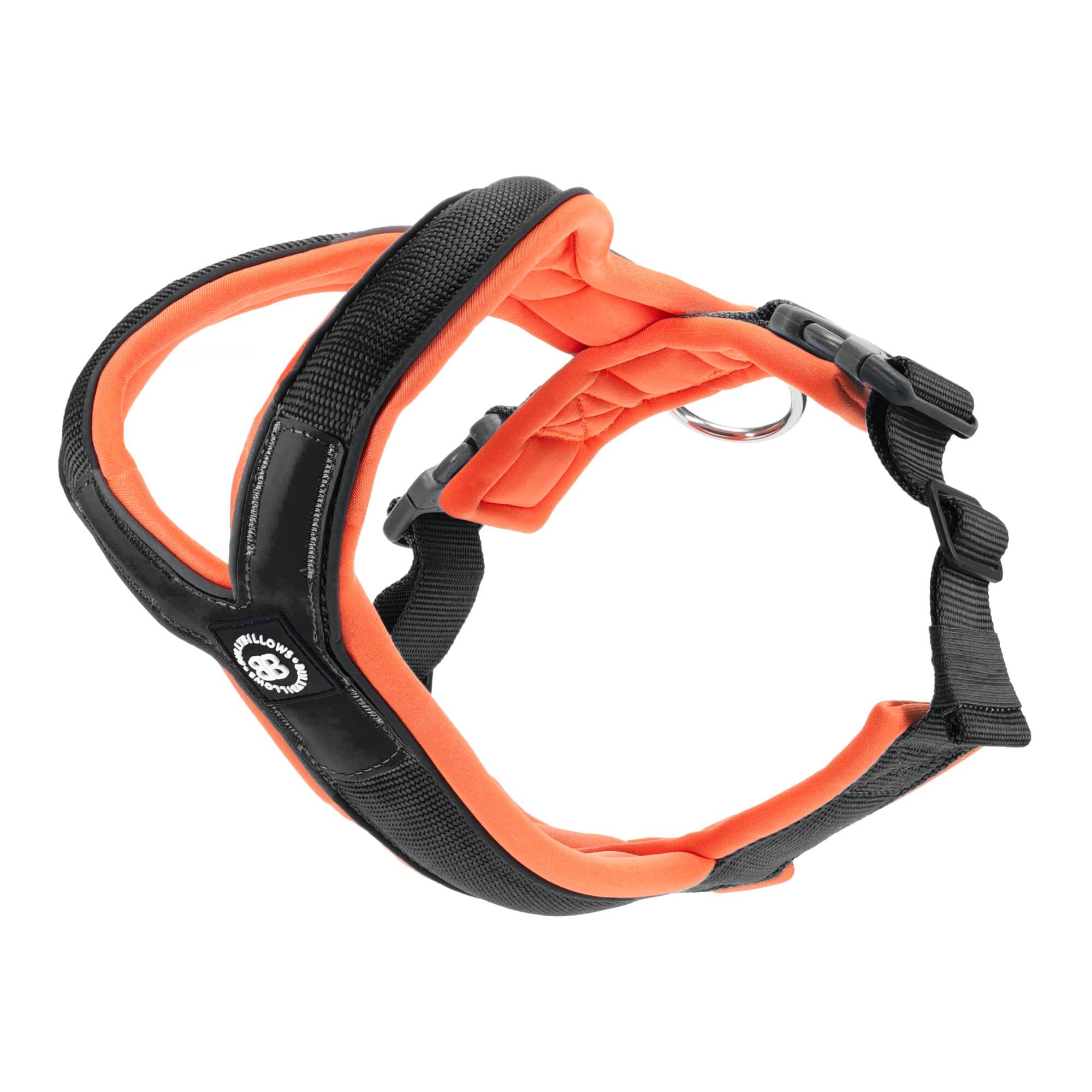 Slip on Dog Harness Foam Padded Black x Orange BULLYBILLOWS