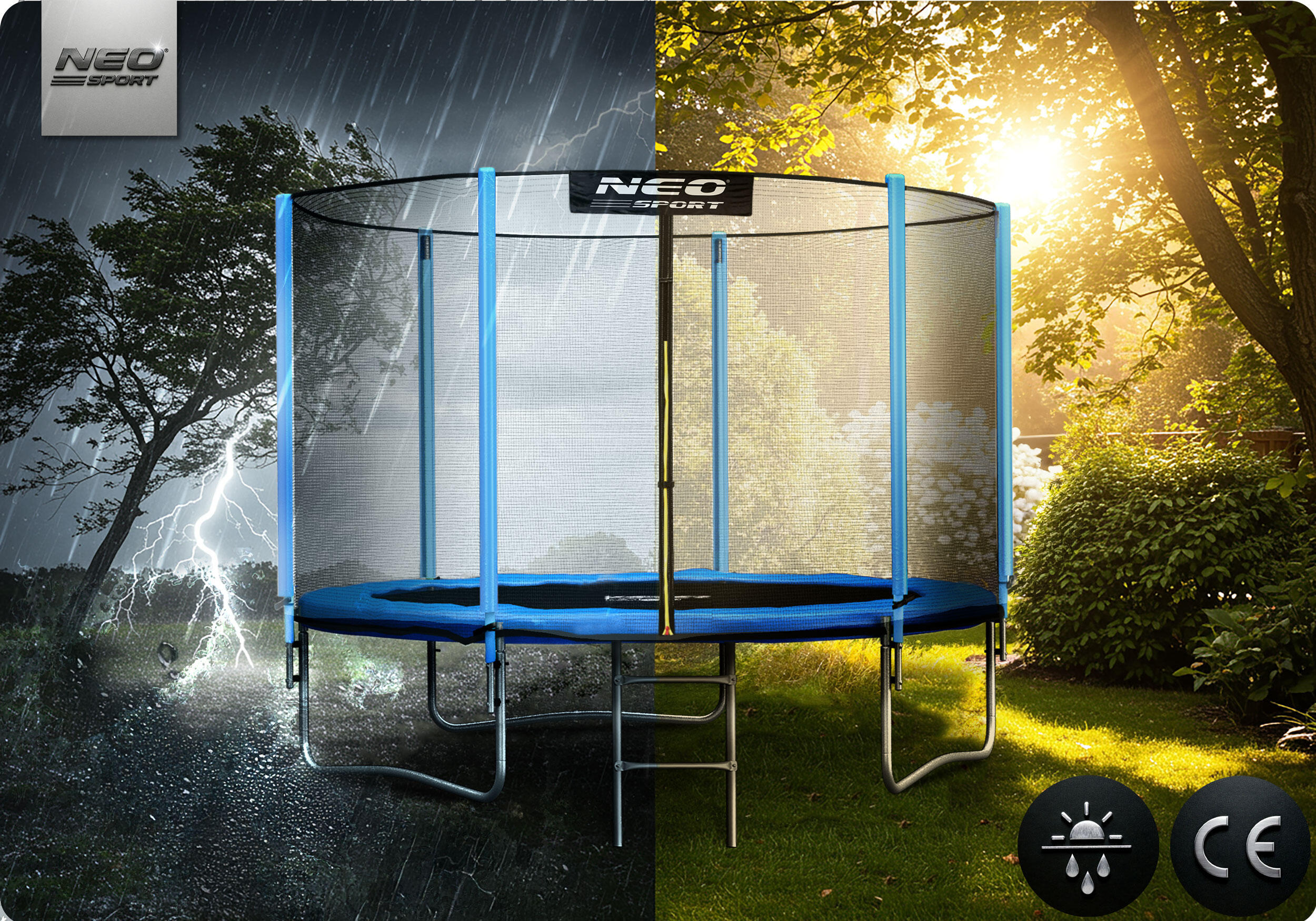 Trampolina ogrodowa Neo-Sport NS-10z181 z siatką zewnętrzną 10ft/312cm 7/7