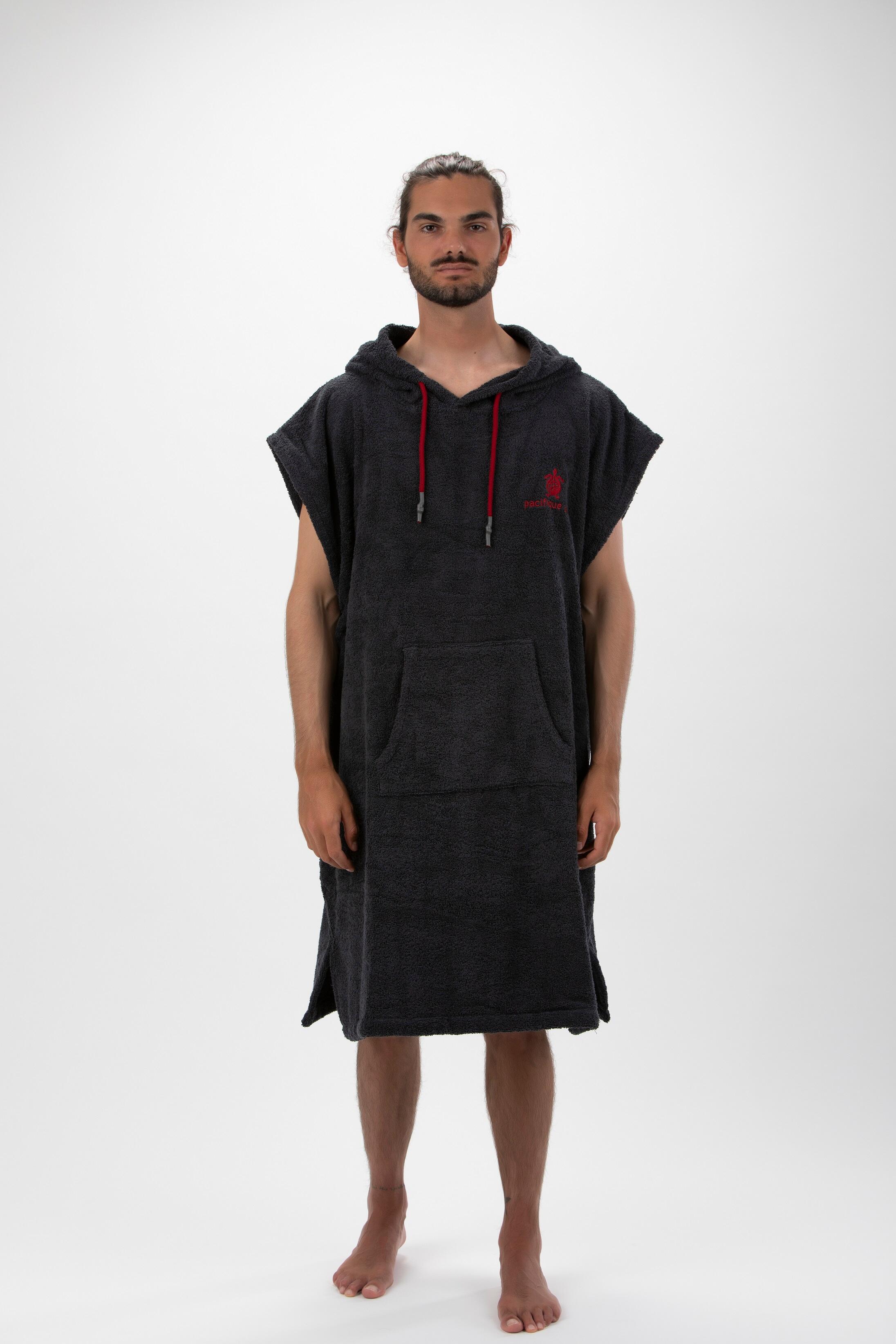 PACIFIQUE SUD Poncho Surf | Grau |100% Baumwolle| Ärmellos | Große Größe