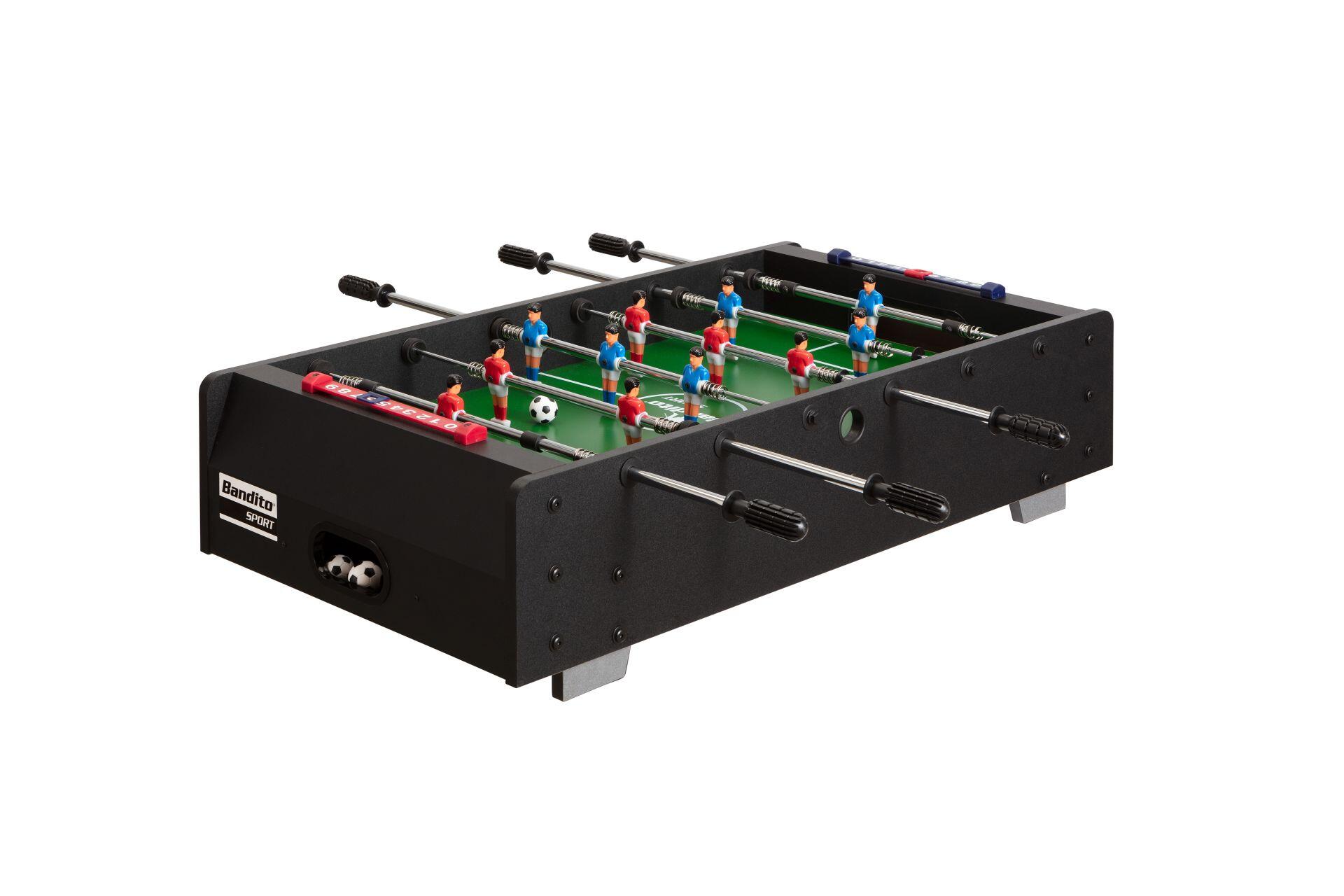 BANDITO Mini Calcio Balilla con Aste Telescopiche - Nero