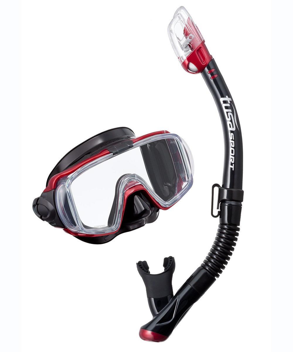 Ensemble de plongée en apnée TUSA Visio Tri-Ex Combo - Noir/Rouge métallisé 2/5