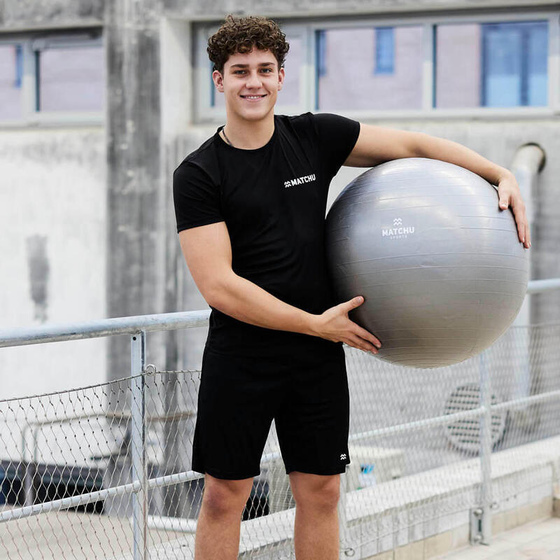 BALLON DE GYM RÉSISTANT - Swissball - 75 CM - ARGENT