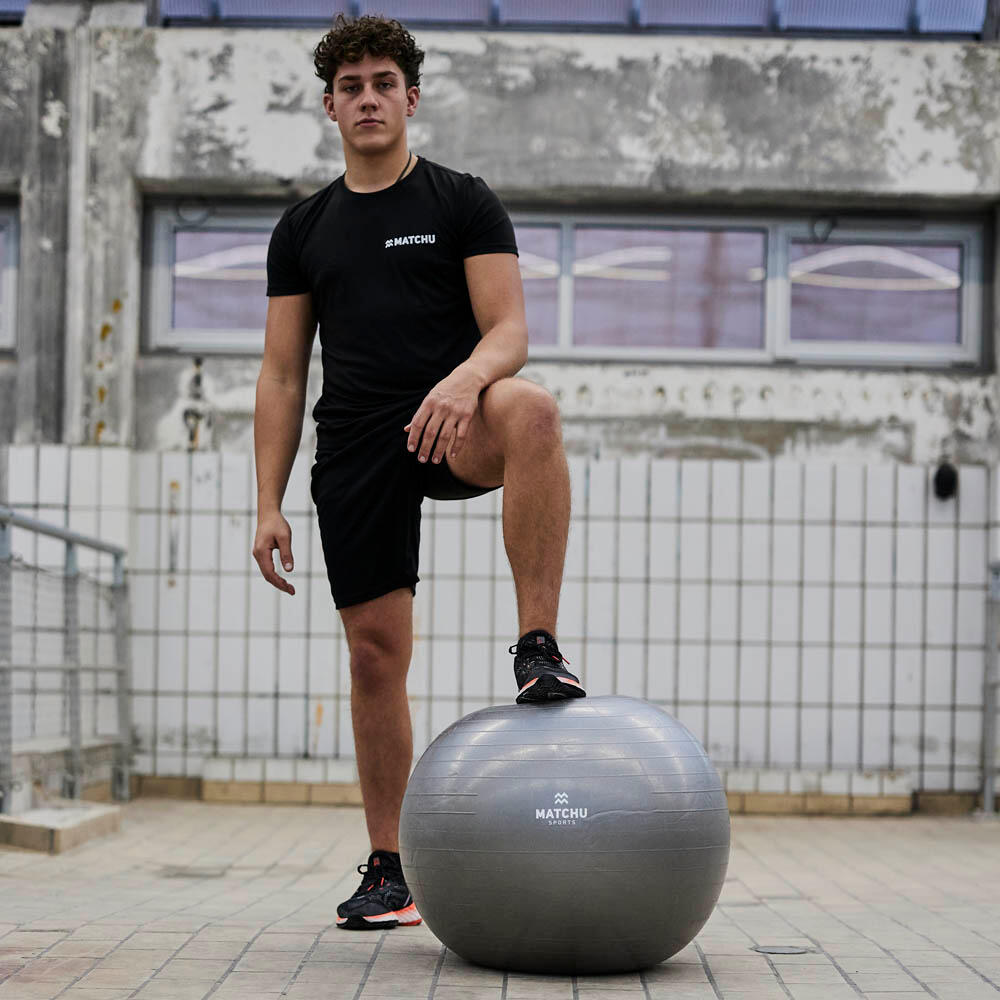 Gymbal / fitness bal / swiss ball 75cm - grijs - Ø 75cm 6/7