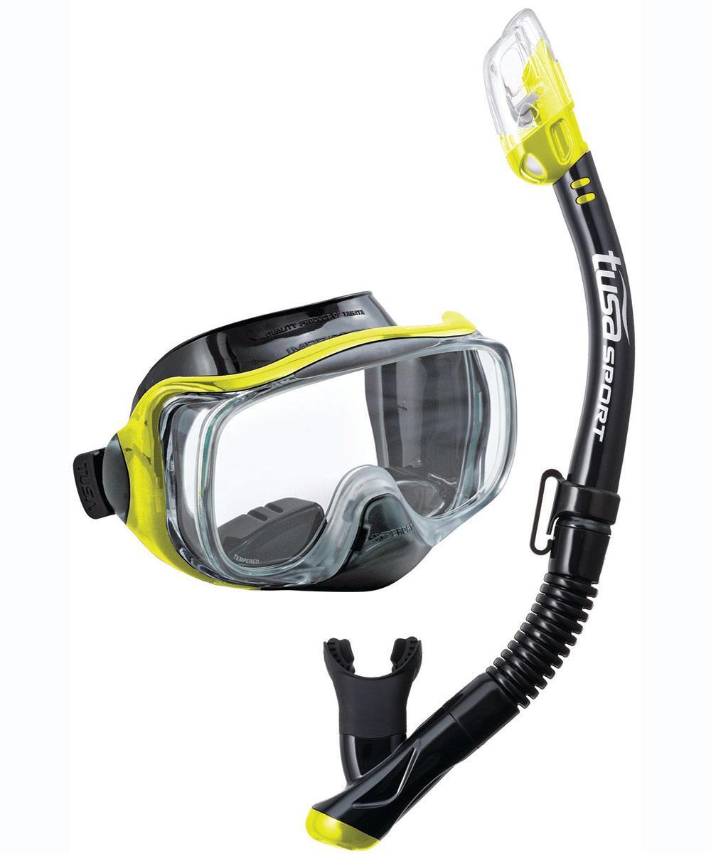 TUSA Imprex 3D Combo Snorkelset - Zwart/Flitsgeel 2/2