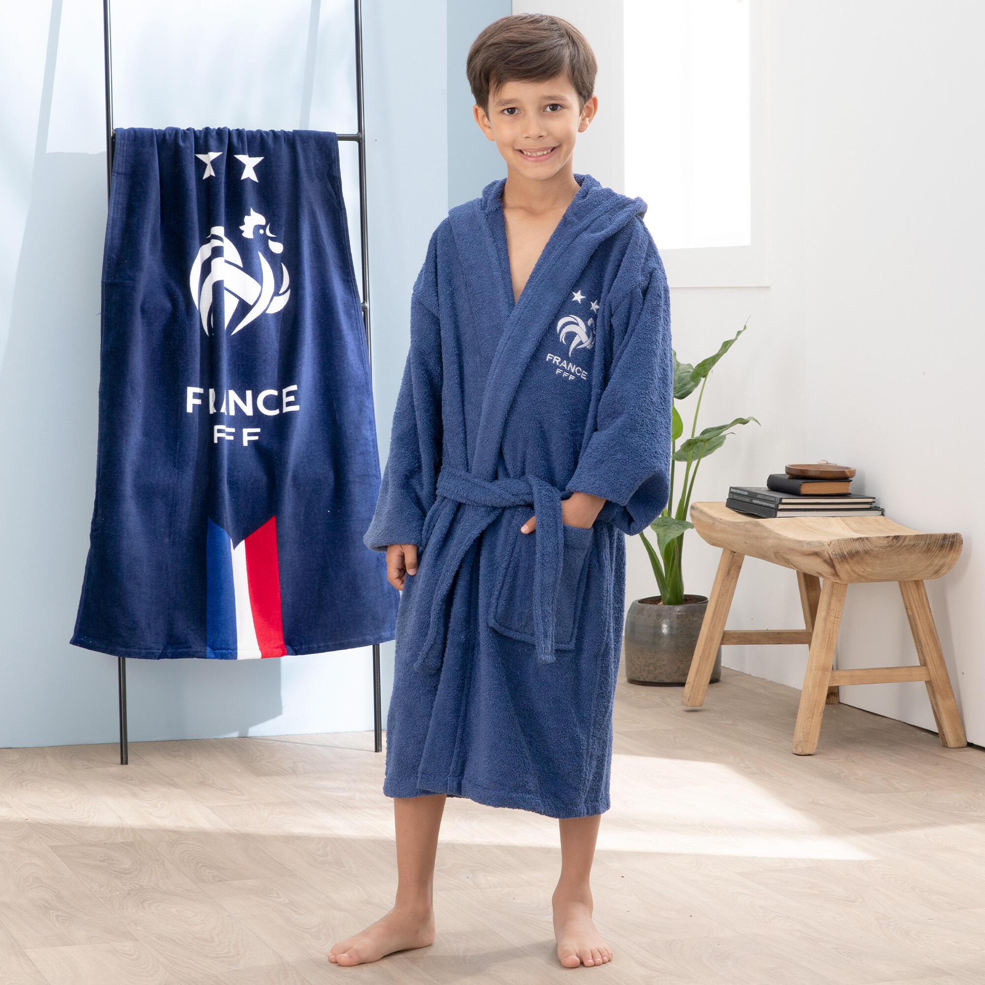 Peignoir de bain enfant 100% coton Equipe de France de football 3/7