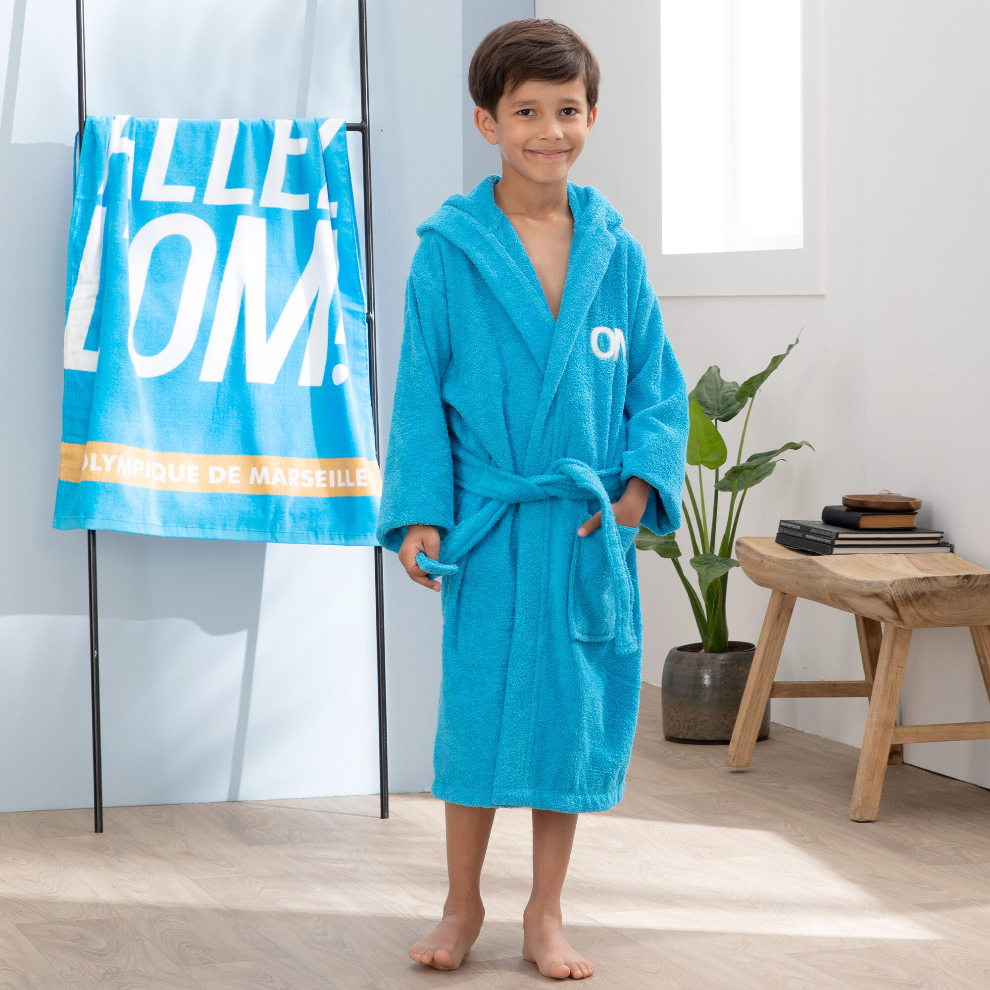 Peignoir de bain enfant 100% coton football Marseille - 1899 3/7