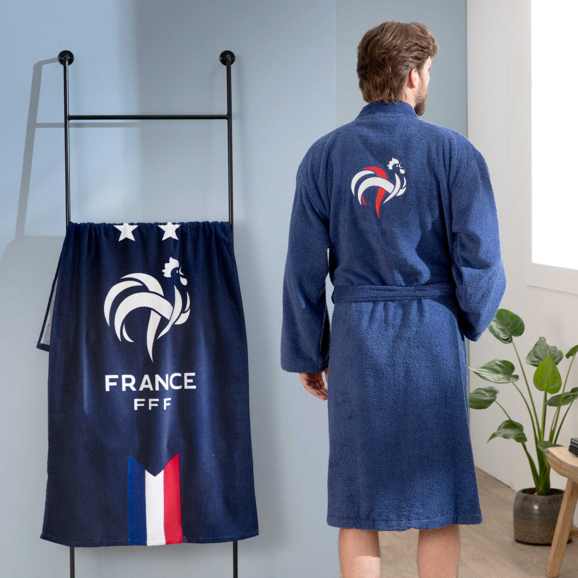 Peignoir de bain adulte 100% coton Equipe de France de football 4/7