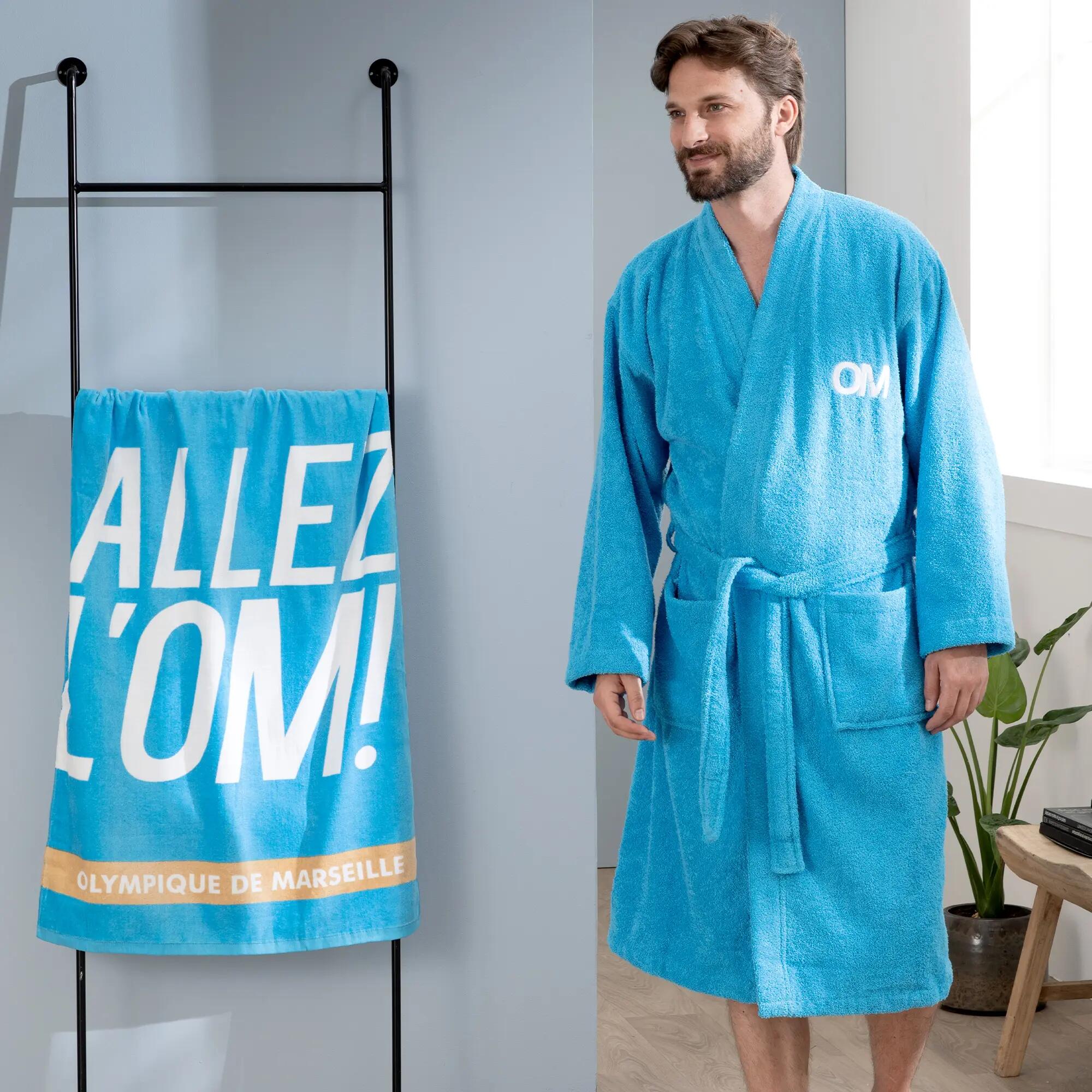 Serviette de bain 70x120 cm 100% coton football Marseille - Allez 2/3