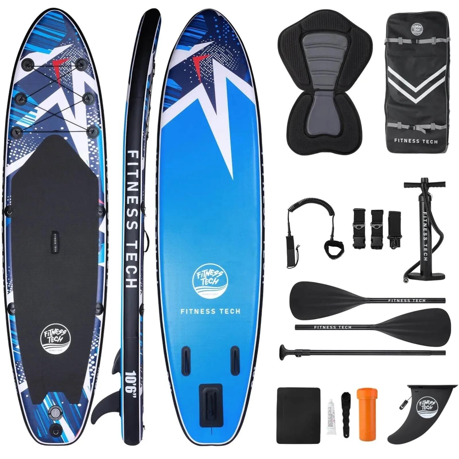 FITNESS TECH Prancha de Stand up paddle insuflável Ibiza Fitness Tech SUP 10,6" 320X81X15CM