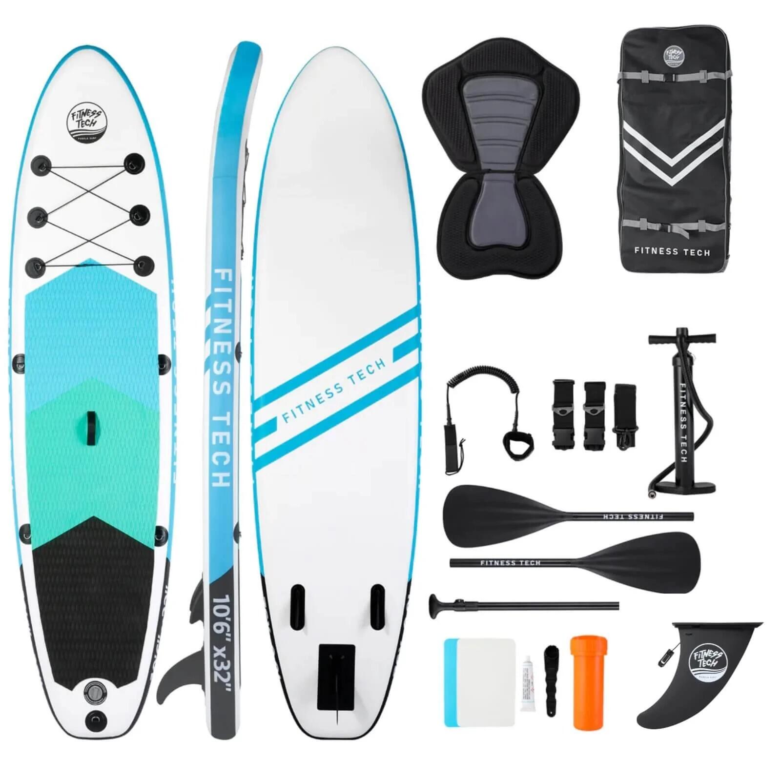 FITNESS TECH Prancha stand up Paddle Insuflável Menorca 10'6 320X81X15CM <160kg Acessórios