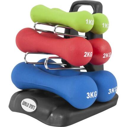 KIT D'HALTERES NEOPRENE 12 KG | MUSCULATION ET FITNESS