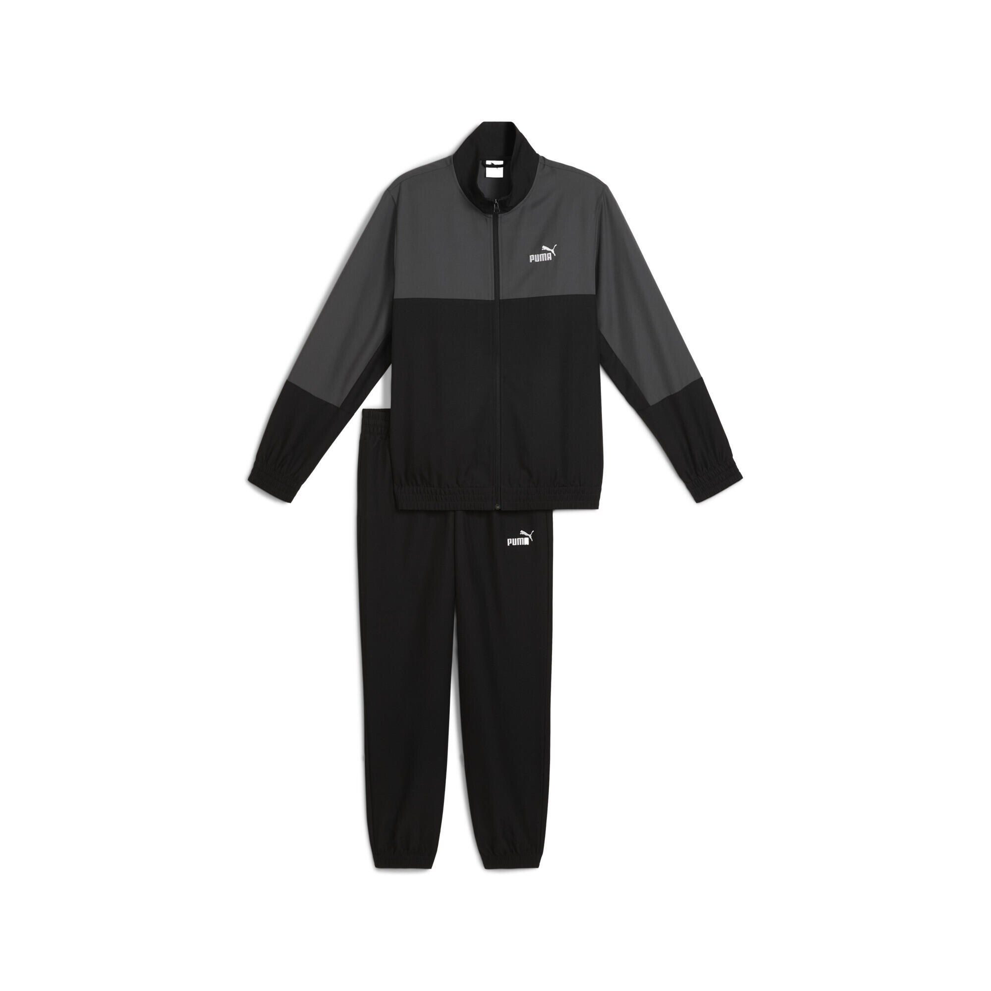 Męski dres z blokami kolorów z tkaniny PUMA Black