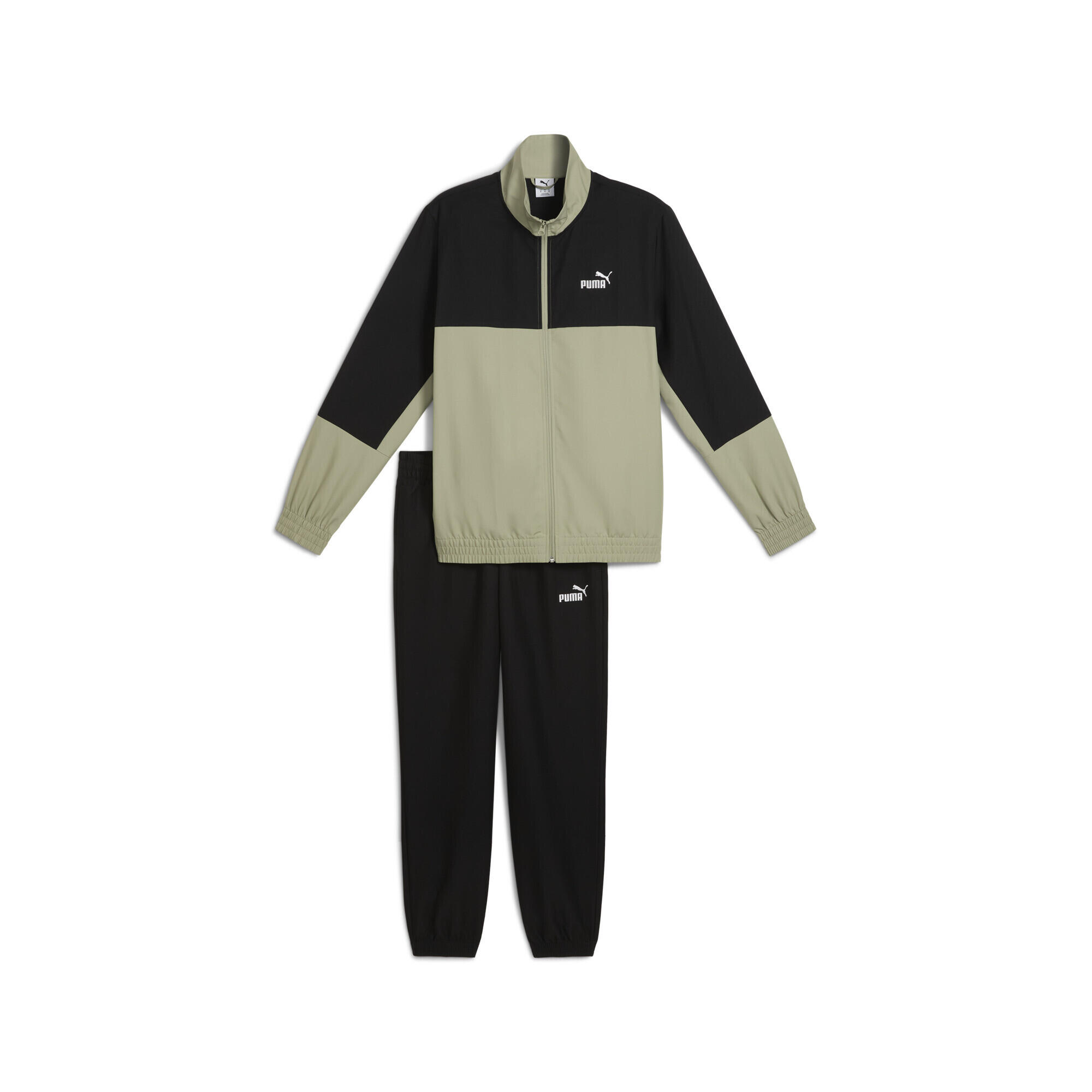 Męski dres z blokami kolorów z tkaniny PUMA Lux Army Green