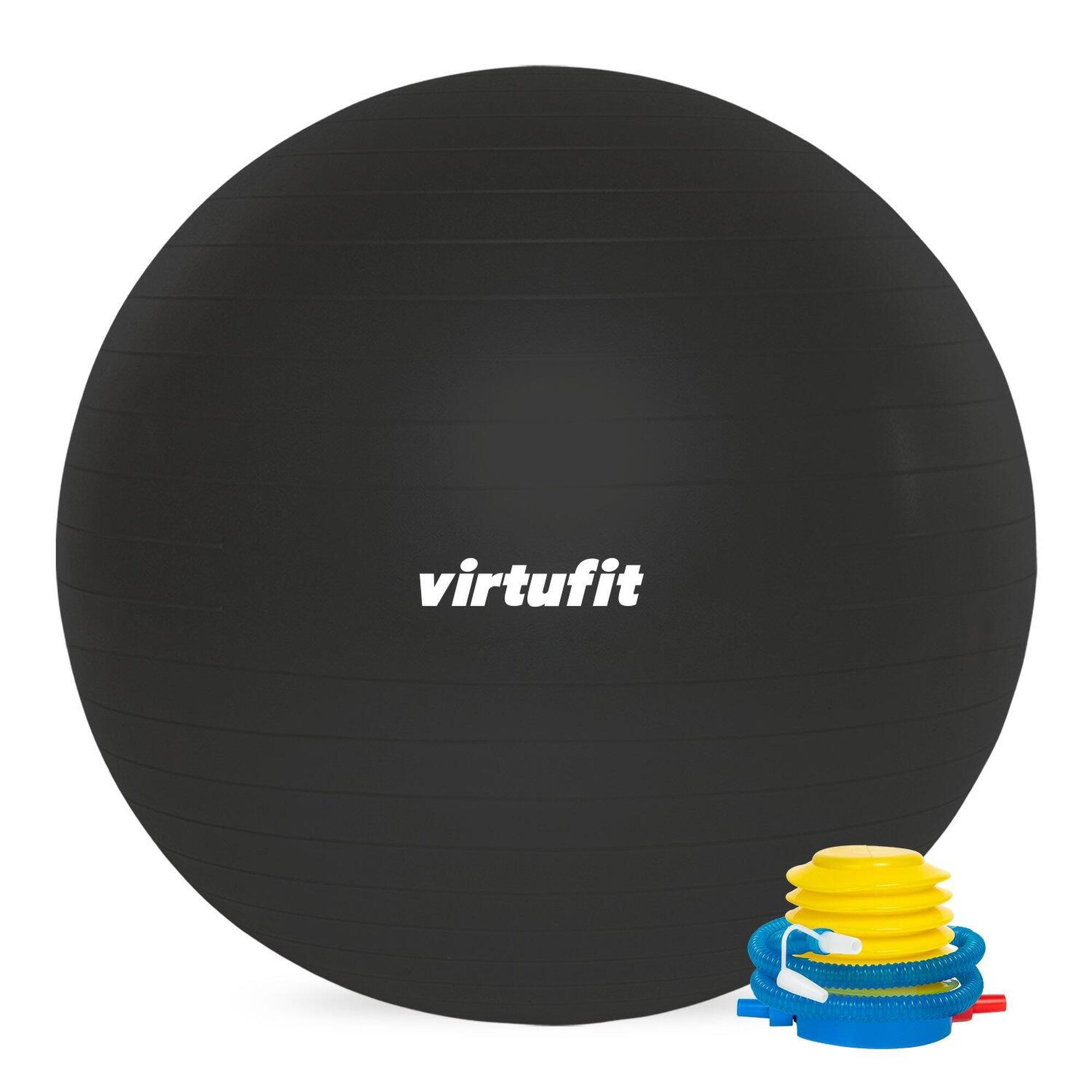 Virtufit - Gym Ball - Swiss Ball - Avec Pompe - Gris - 75 Cm - Swiss Ball - Blanc|gris - 75 Cm - Decathlon