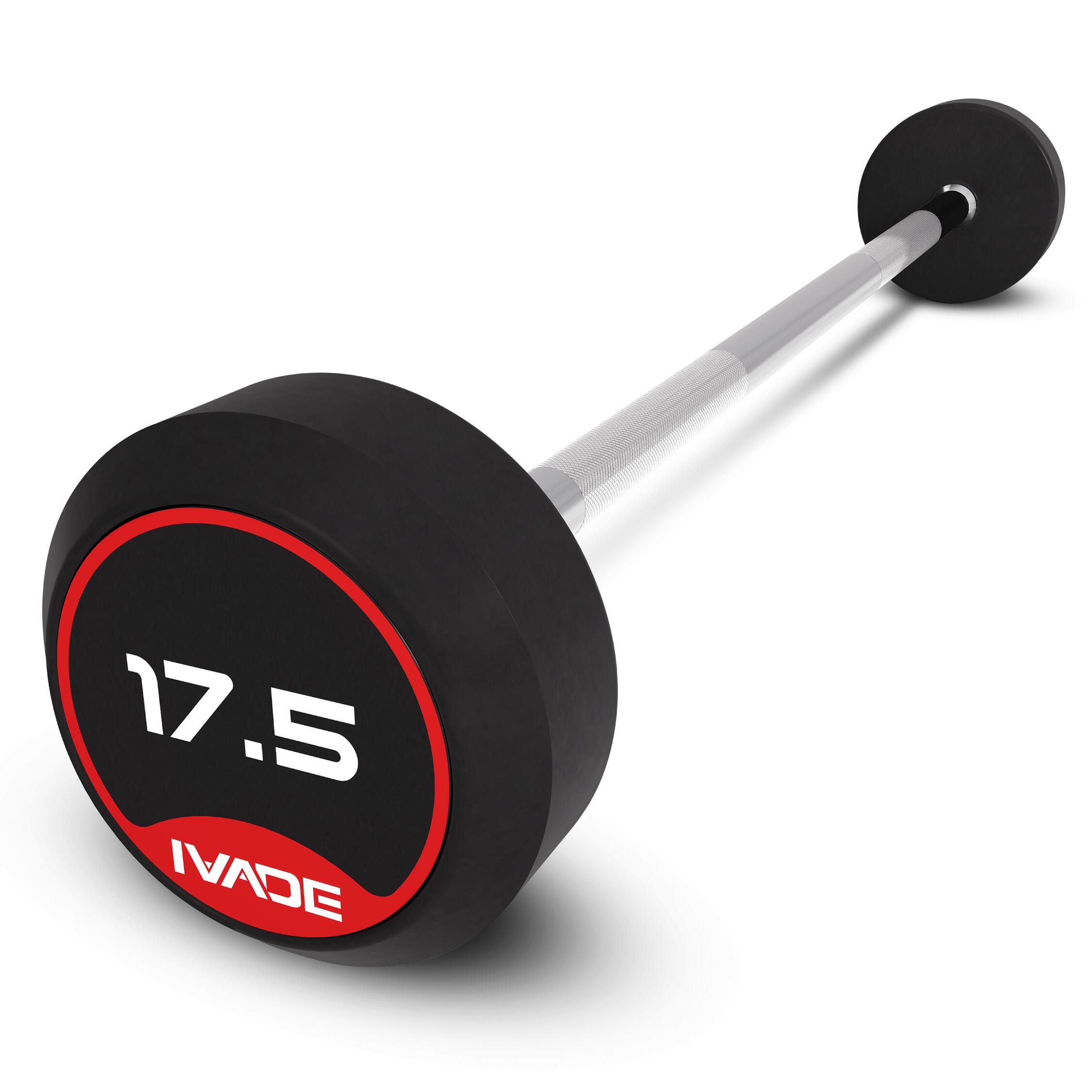 Straight Barbell Rubber Coated Size 17.5KG x 1 pc (MD3009) - IRONTEC