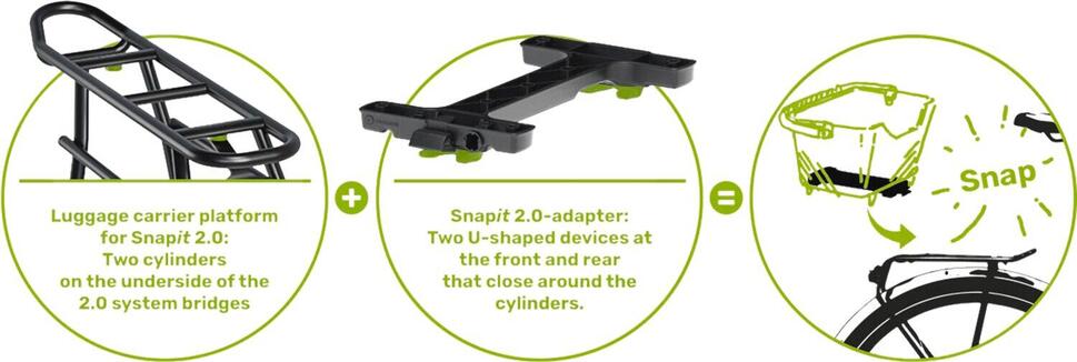 Tylny bagażnik rowerowy Racktime Foldit 2.0 Snapit 2.0 24-29