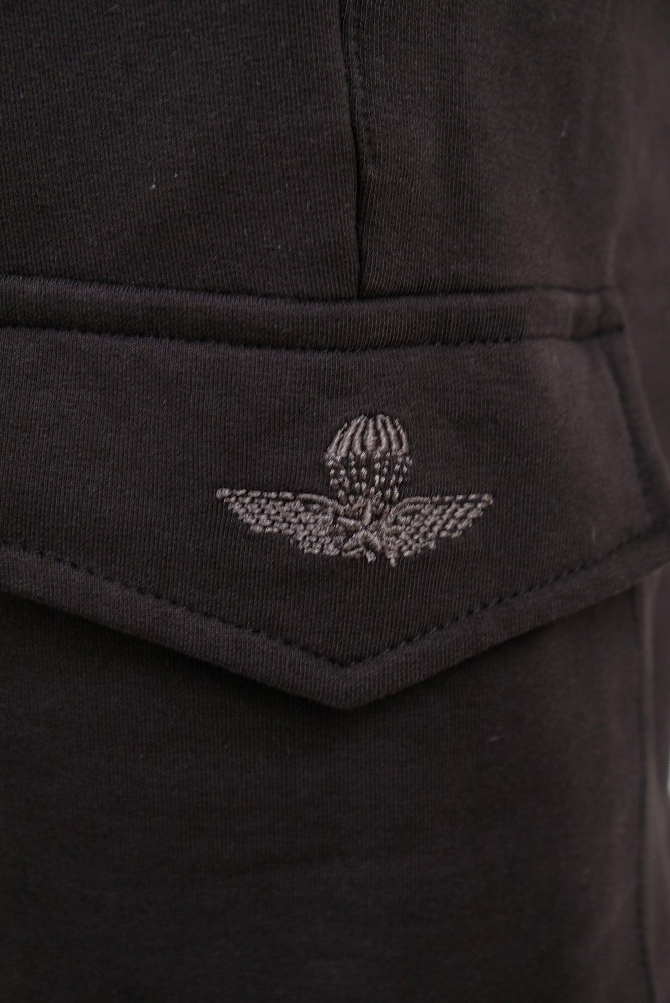 Pantaloni joggers Esercito lunghi neri in cotone uomo 3/4