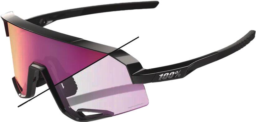 100% Occhiali Slendale - Gloss Black - Photochromic Purple Mirror Lens