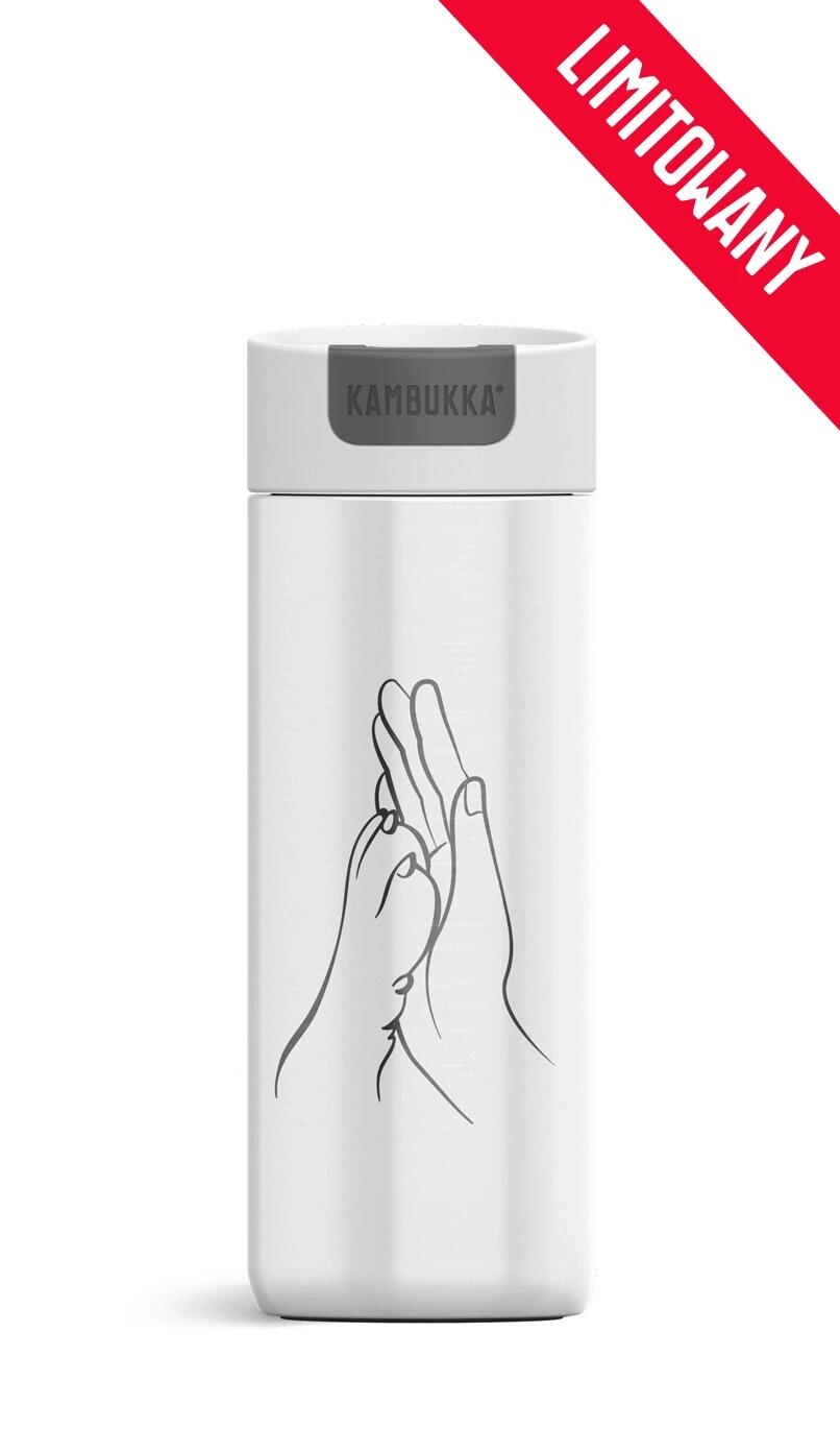 Kambukka Olympus 0,5l Thermobecher Edelstahl auslaufsicher Friends Forever White 5/6