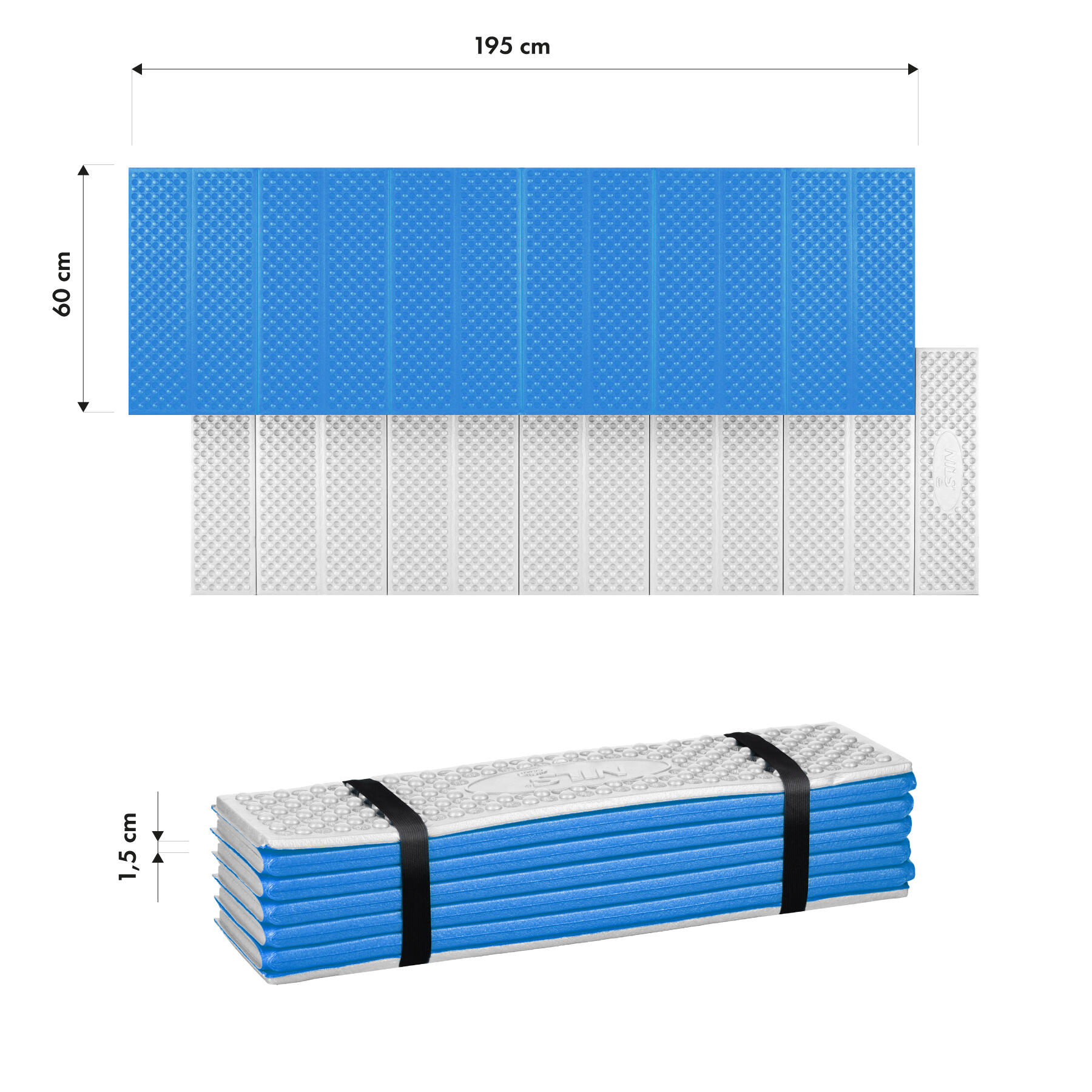Matelas de camping pliable avec revêtement en aluminium + XPE 95 CM NC17103 2/7