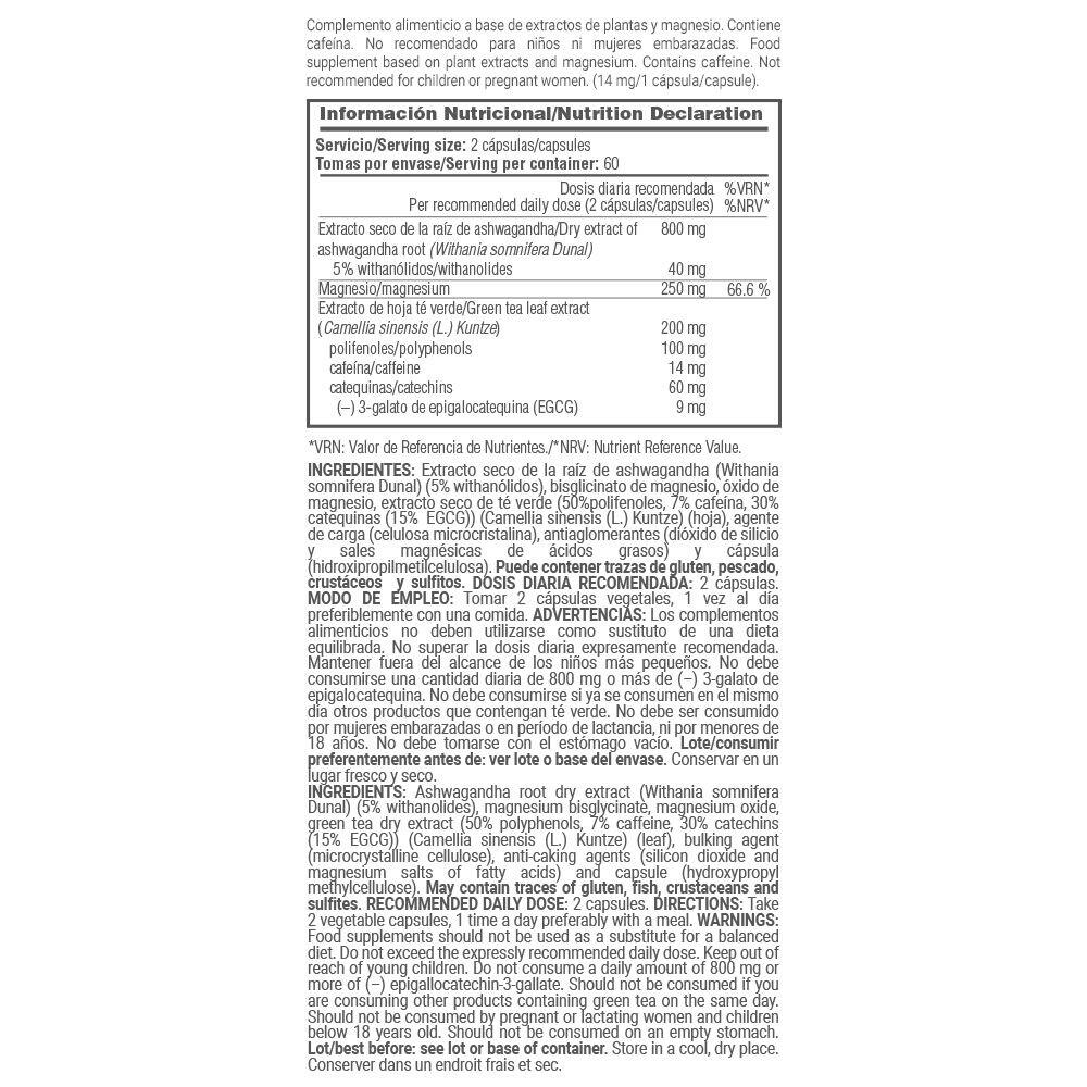 Ashwagandha KSM-666® con Albion® Magnesio e Tè Verde - 120 Capsule Vegetariane 5/5