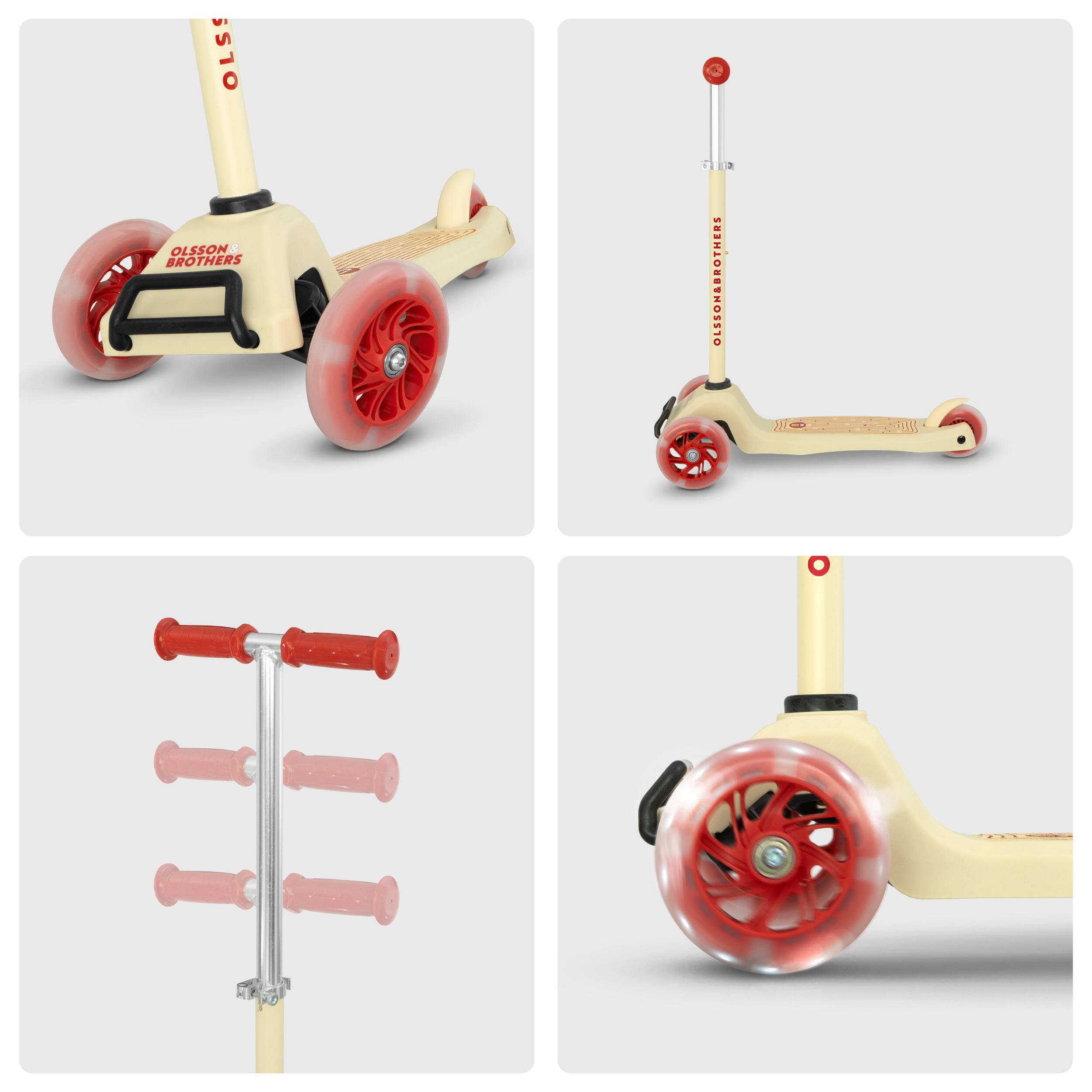 Kinder-Scooter mit LED-Rollen OLSSON POP ABEC9 höhenverstellbar 77–98 cm 3/7
