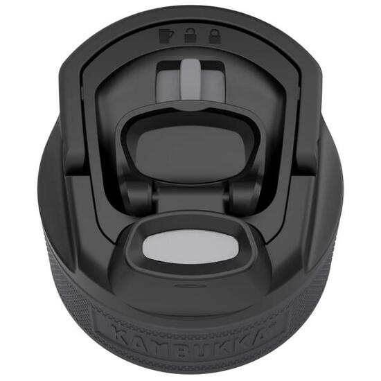 Kambukka 3-in-1 Deckel, Black Steel, auslaufsicher, Snapclean®, BPA-frei