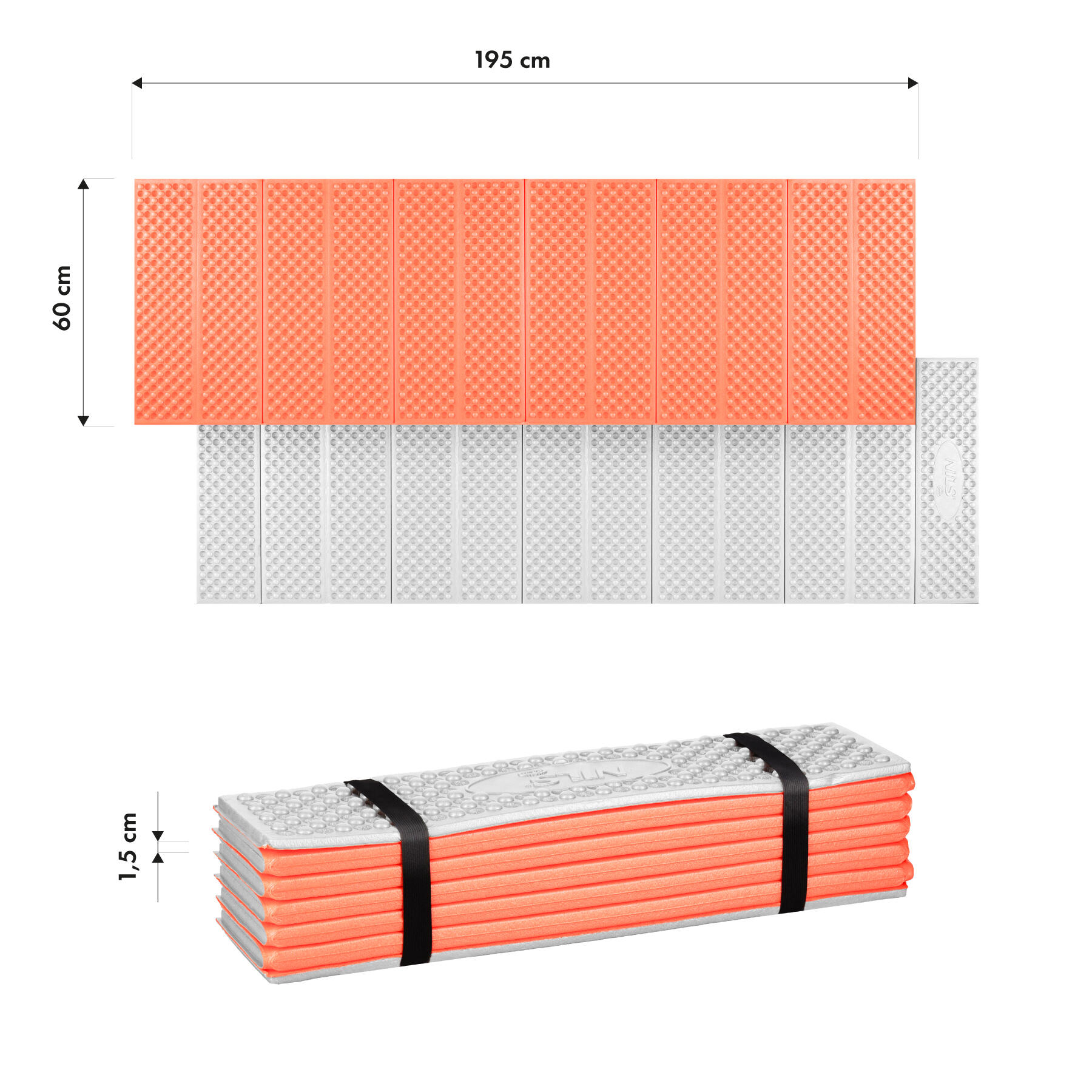 Matelas de camping pliable avec revêtement en aluminium + XPE 95 CM NC17103 2/7