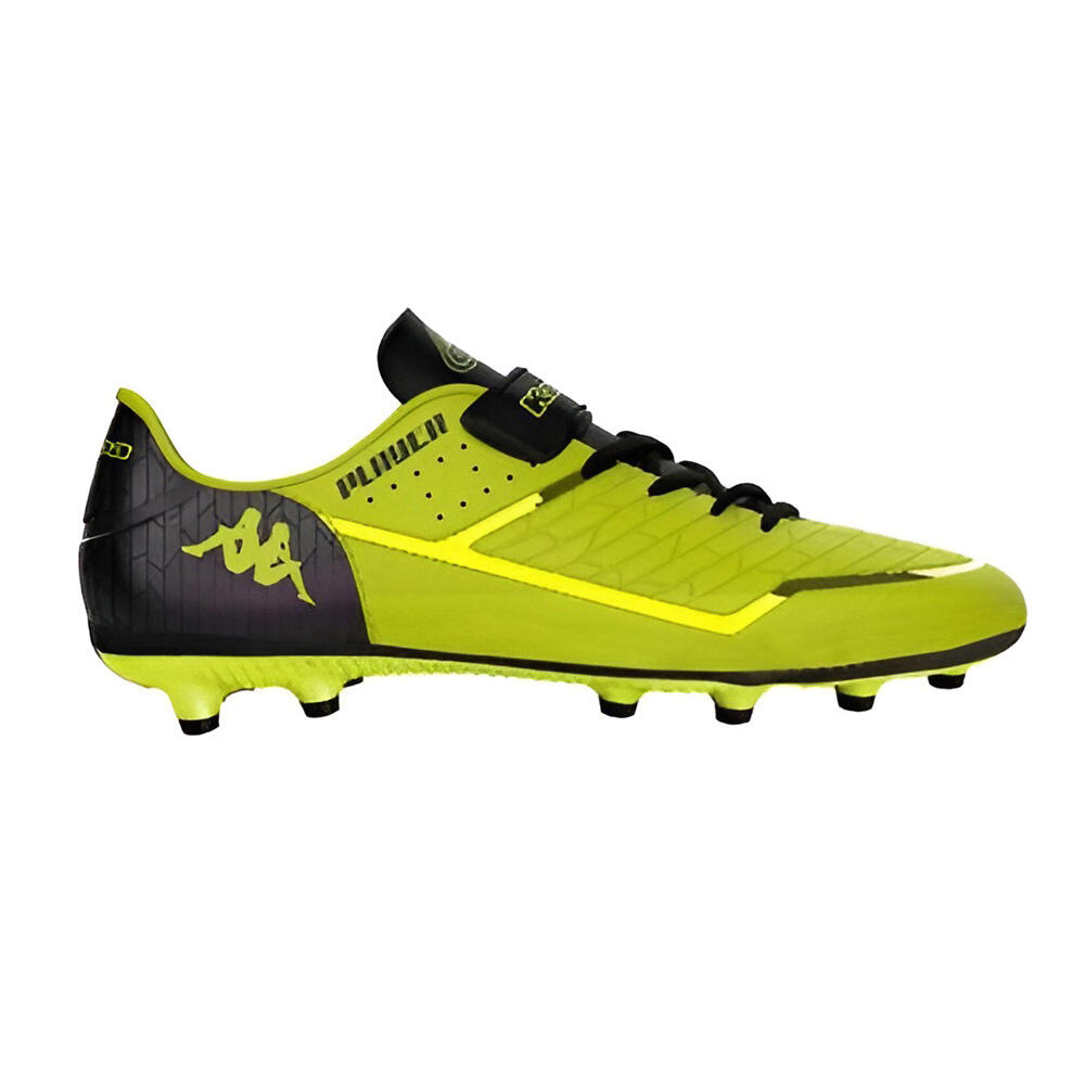 Kappa Kombat Player EV FG Kids Cleats Neon Yellow and Black