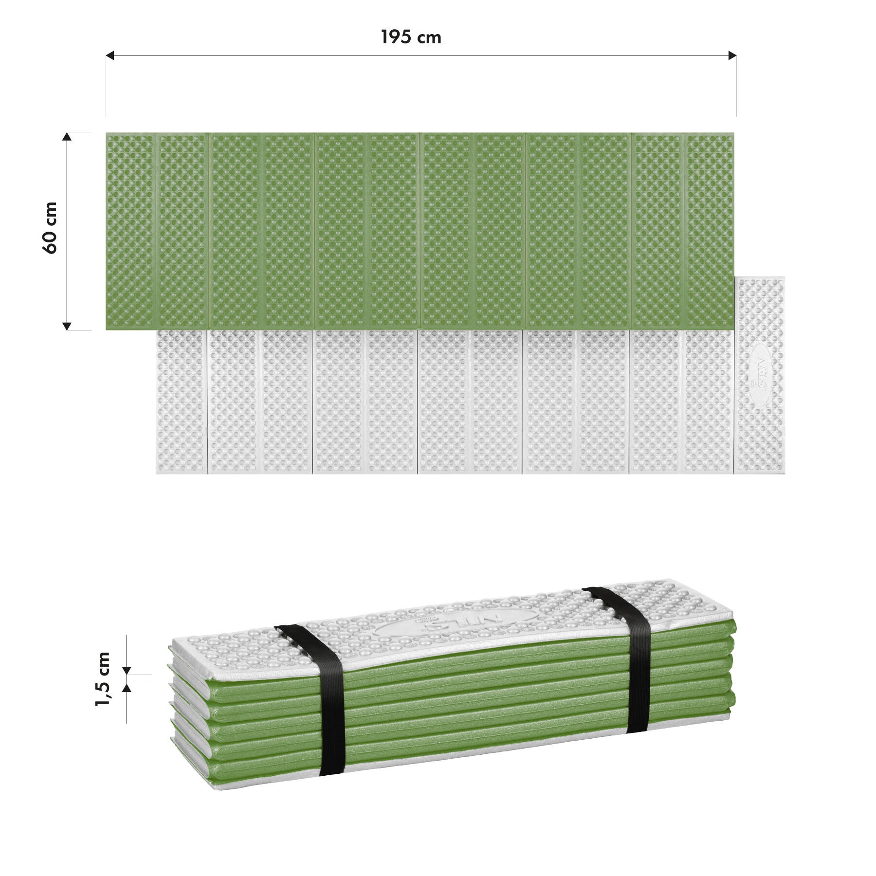 Matelas de camping pliable avec revêtement en aluminium + XPE 95 CM NC17103 3/7