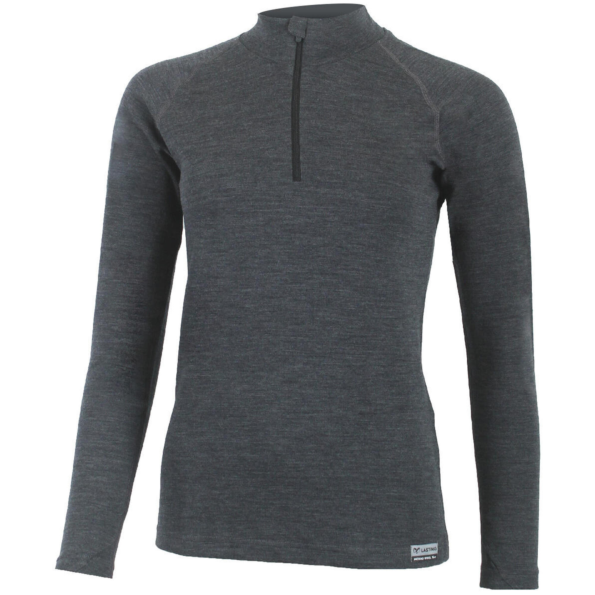 Lasting - Pull Mérinos Femme Laura - Sweat-shirt - Gris|mauve - Decathlon
