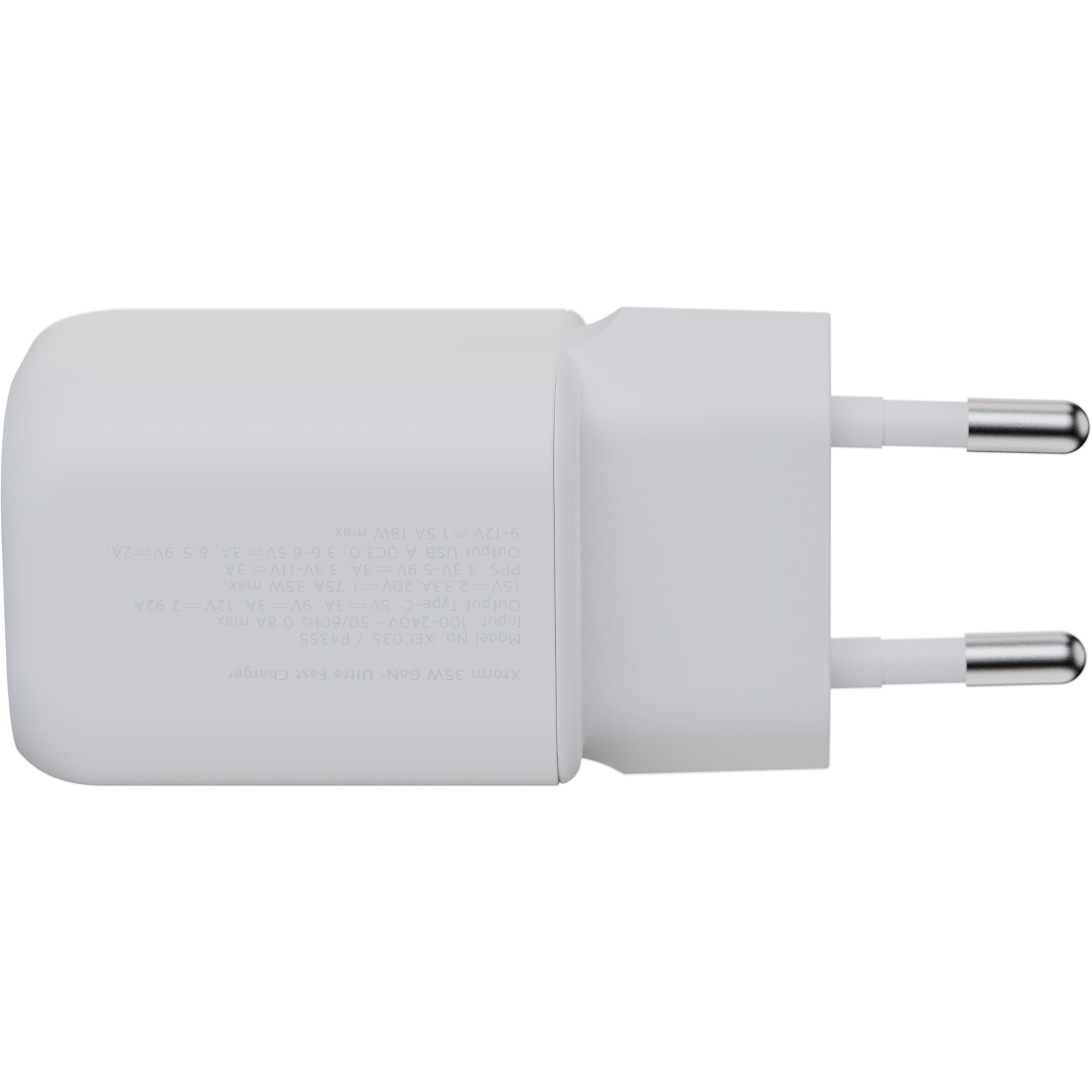 Xtorm GAN2 Ultra 35W Oplader - Snelladen met Dubbele Poorten USB-C & USB-A - Wit 4/6