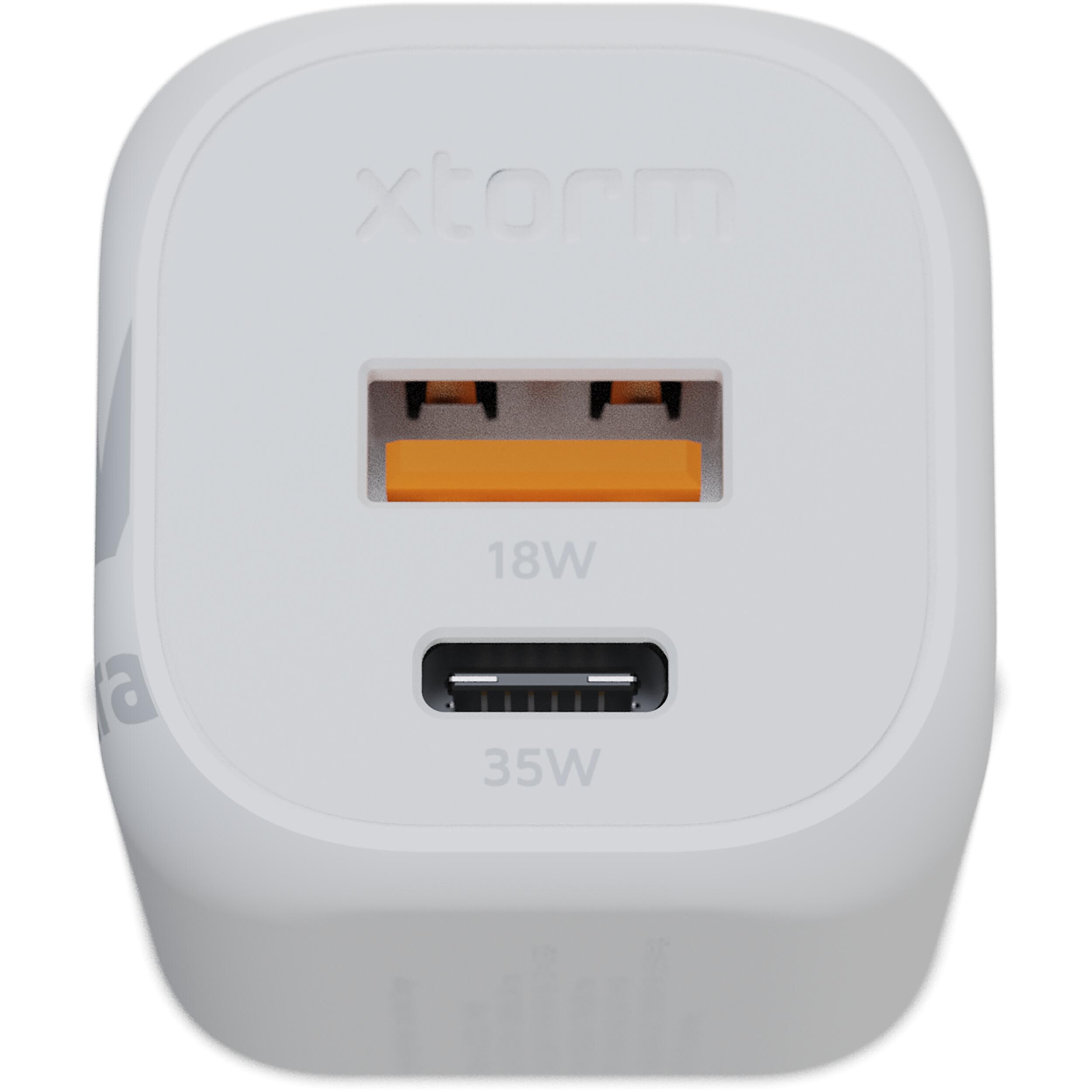 Xtorm GAN2 Ultra 35W Oplader - Snelladen met Dubbele Poorten USB-C & USB-A - Wit 3/6
