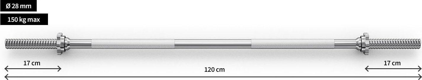 Barre de musculation Zipro droite 120cm 28 mm 2/6