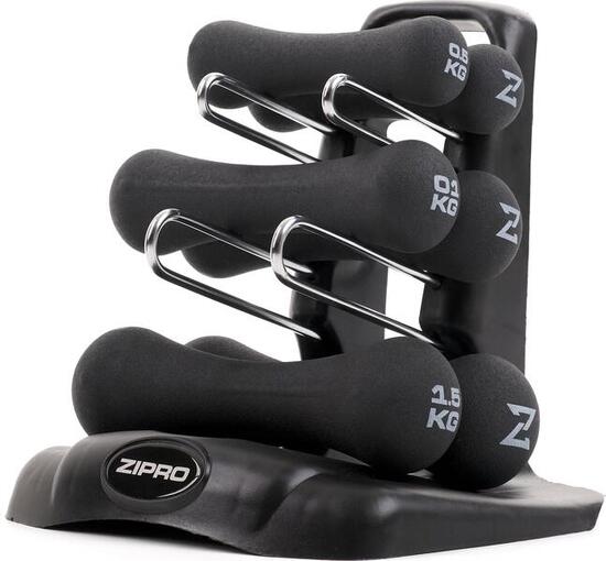 Gymnastikhanteln set Zipro Neopren mit Ständer 6 kg