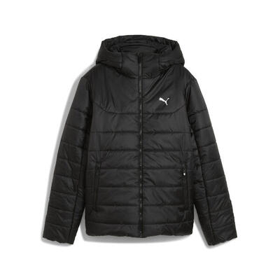 Essentials gewatteerd jack met capuchon voor dames puma black